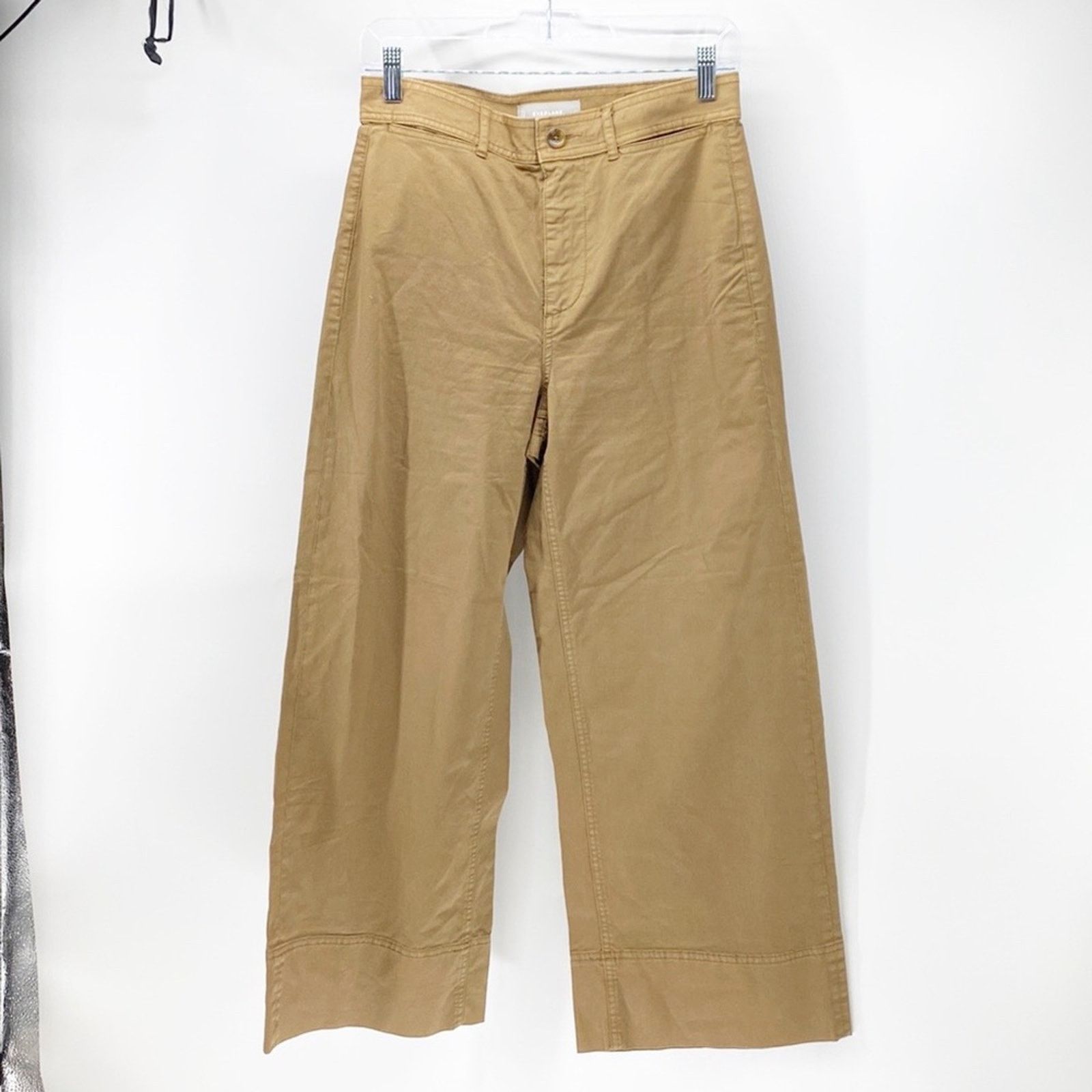 Everlane Everlane khaki high waisted wide leg cropped pants size 4 Size 27" / US 4 / IT 40 - 1 Thumbnail