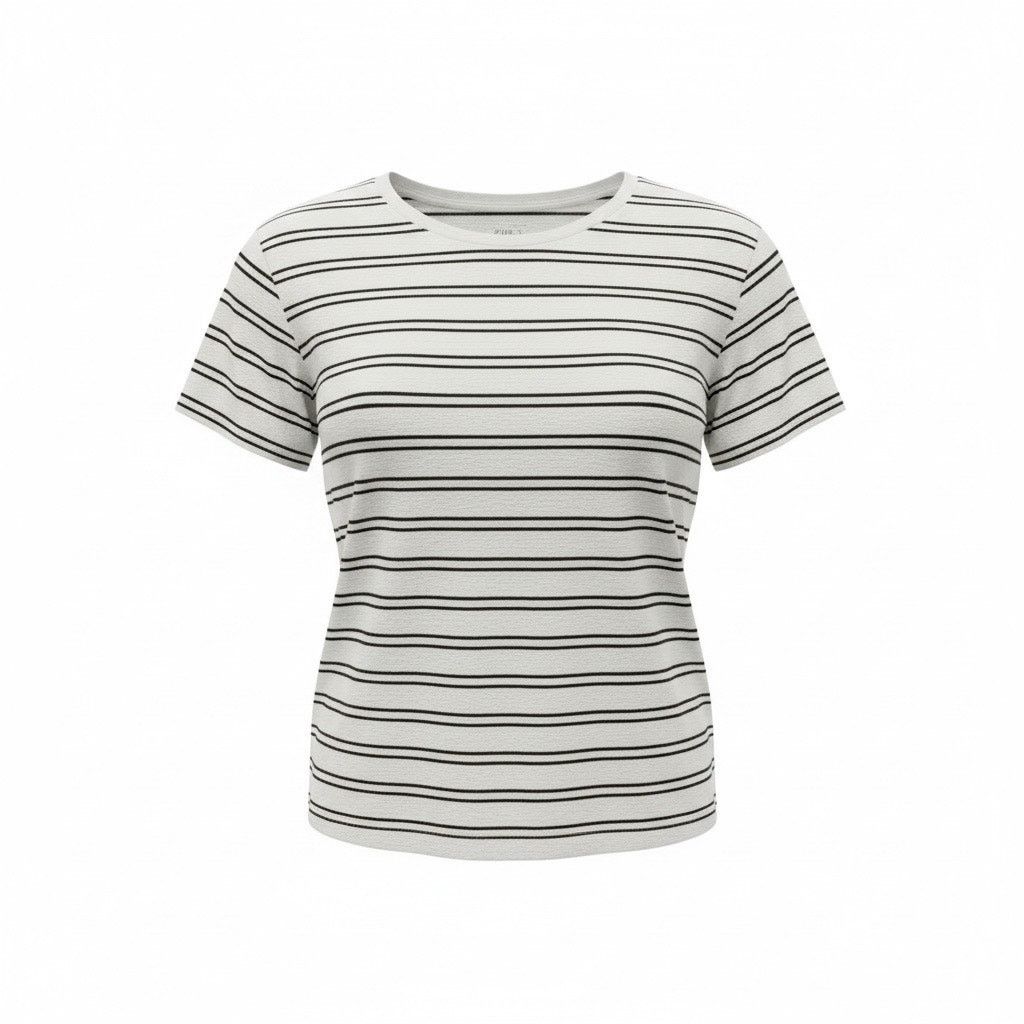Loft LOFT XL Black & Cream Striped Short Sleeve Top Women’s Tee Size XL / US 12-14 / IT 48-50 - 1 Thumbnail