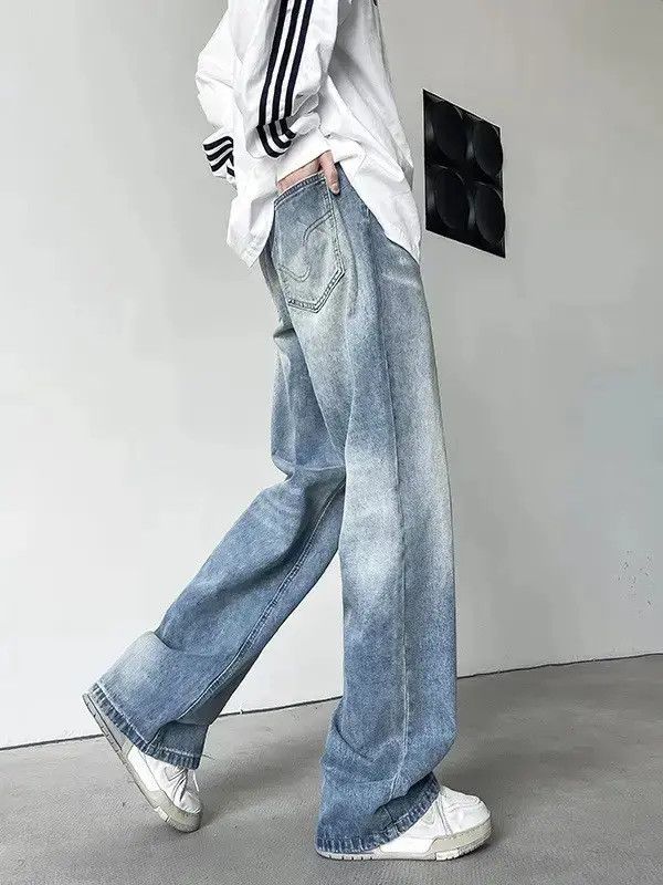 Japanese Brand Retro loose straight leg wide leg jeans Size US 32 / EU 48 - 3 Thumbnail
