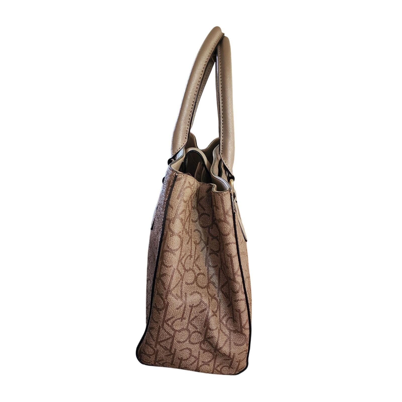 Calvin Klein Calvin Klein logo shoulder bag beige and tan Size ONE SIZE - 3 Thumbnail