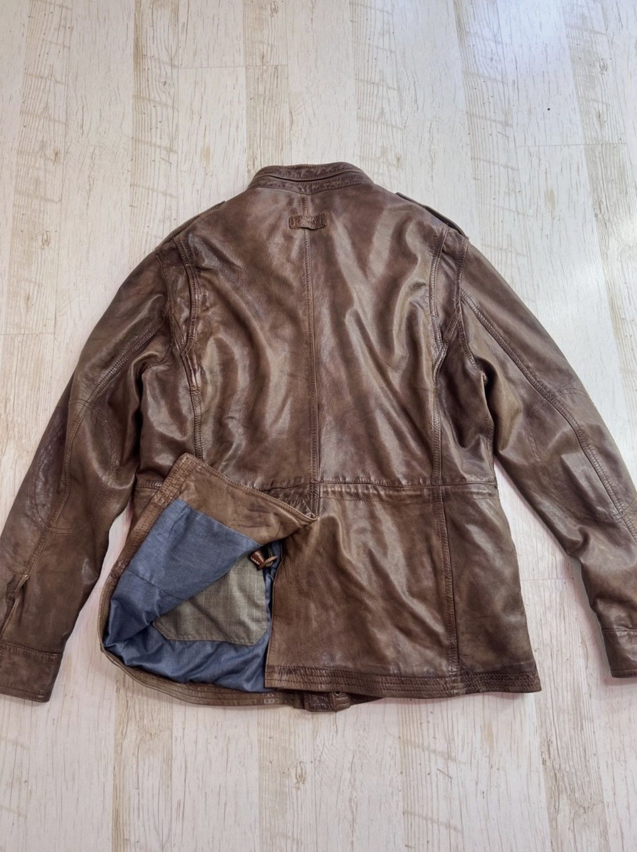 Massimo Dutti Massimo Dutti Leather Field Jacket – Brown – Size XL Size US XL / EU 56 / 4 - 8 Thumbnail