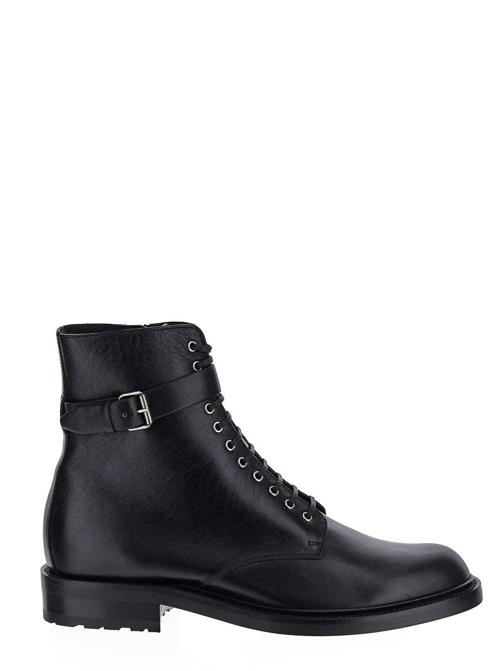 Saint Laurent Paris o1bcso1str0125 Army Boots In Smooth Leather in Black Size US 6 / EU 39 - 1 Thumbnail