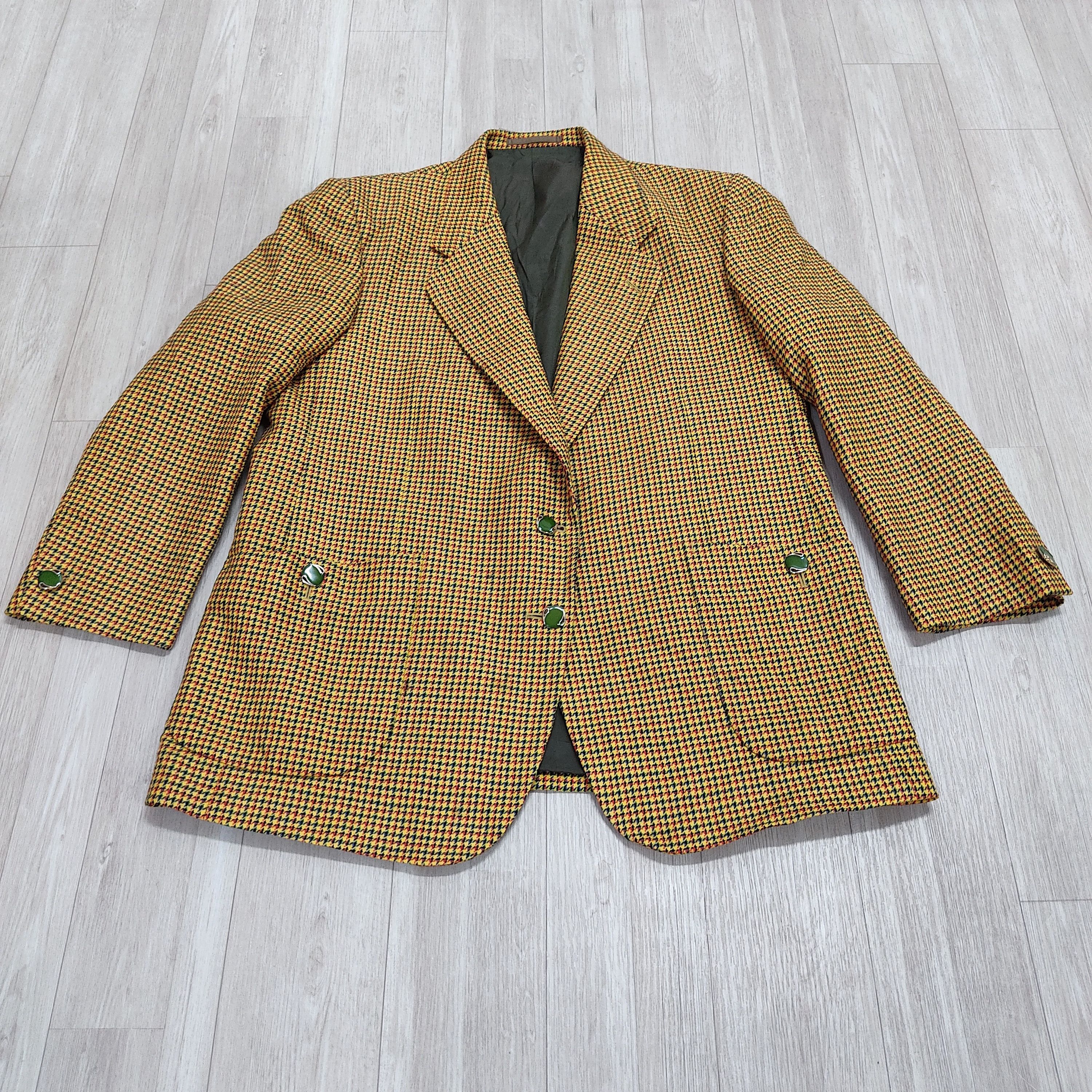 ENRICO COVERI Classic Plaid Wool Blazer Jacket