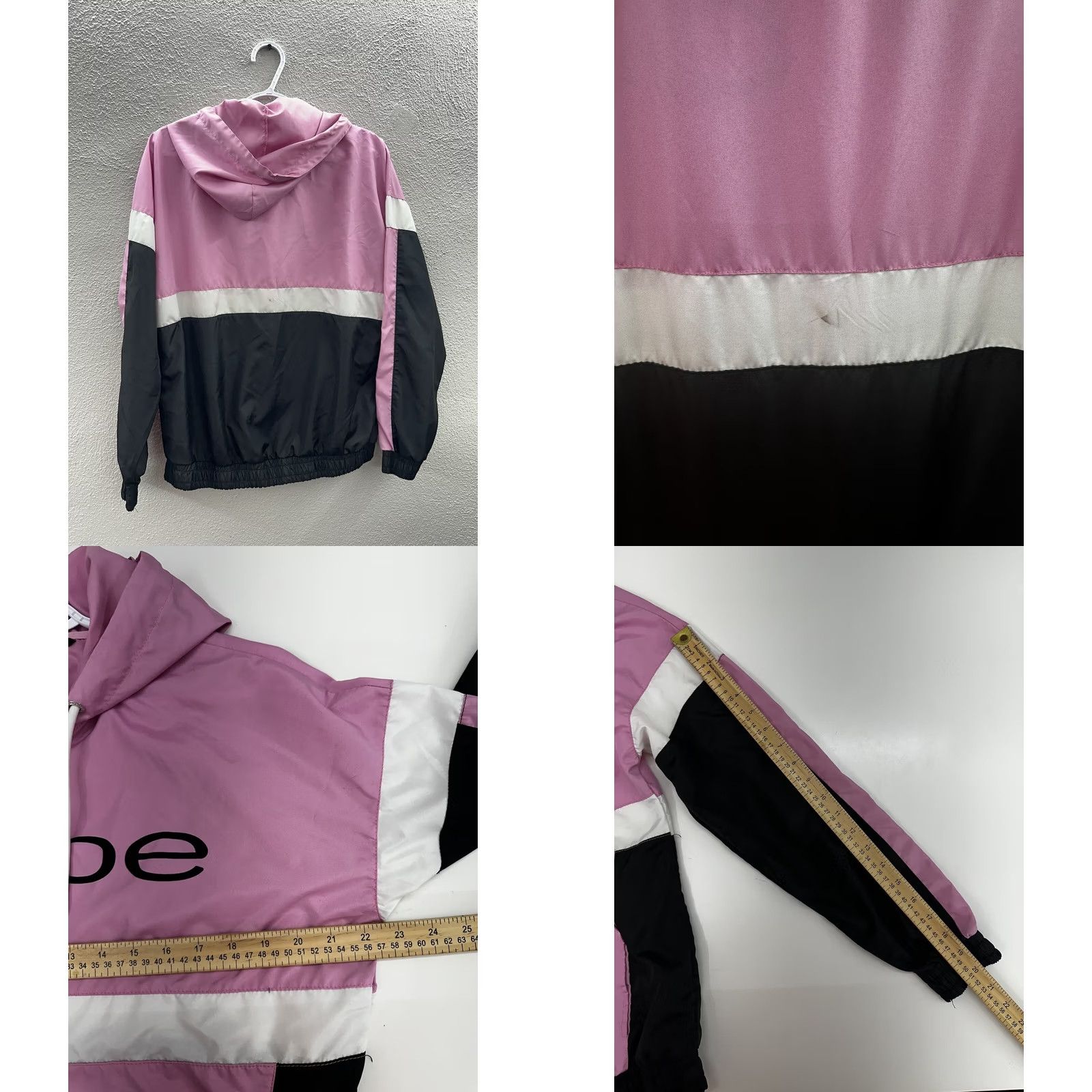Bebe Bebe Womens Jacket Medium Pink Colorblock Zip Up Hooded Windbreaker Jacket Womens Windbreaker Zip Hooded Pink Colorblock M Size M / US 6-8 / IT 42-44 - 8 Thumbnail