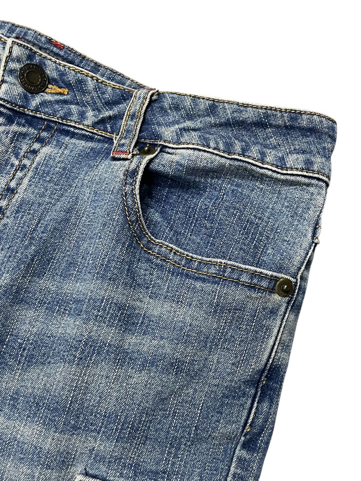 Japanese Brand × Le Grande Bleu (L.G.B.) × Tornado Mart Strech Cargo Flare Multi Pocket Jeans Size US 27 - 11 Thumbnail
