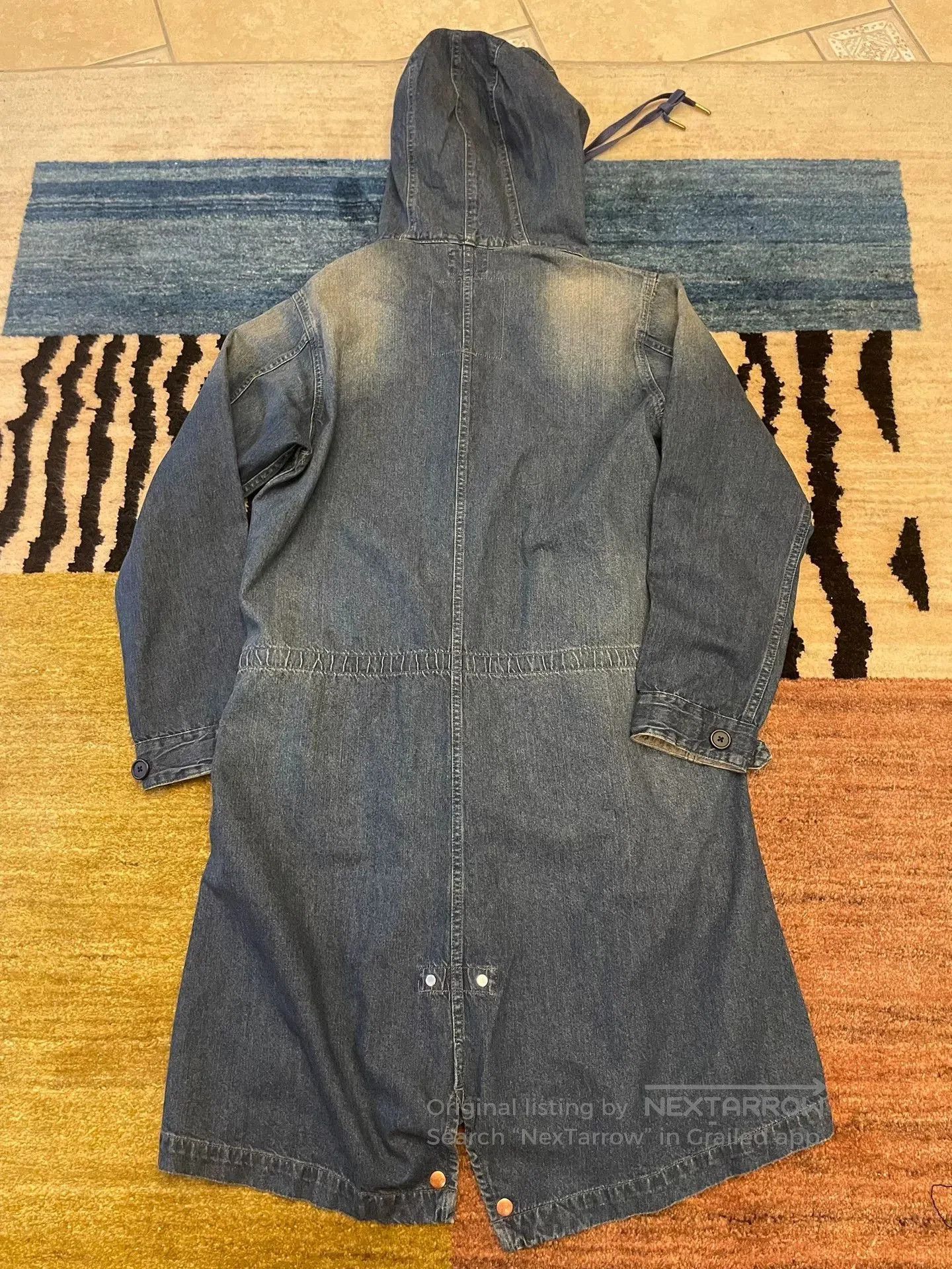 Naval Clothing Factory Denim Fishtail Men's Trench Coat. Size US L / EU 52-54 / 3 - 4 Thumbnail