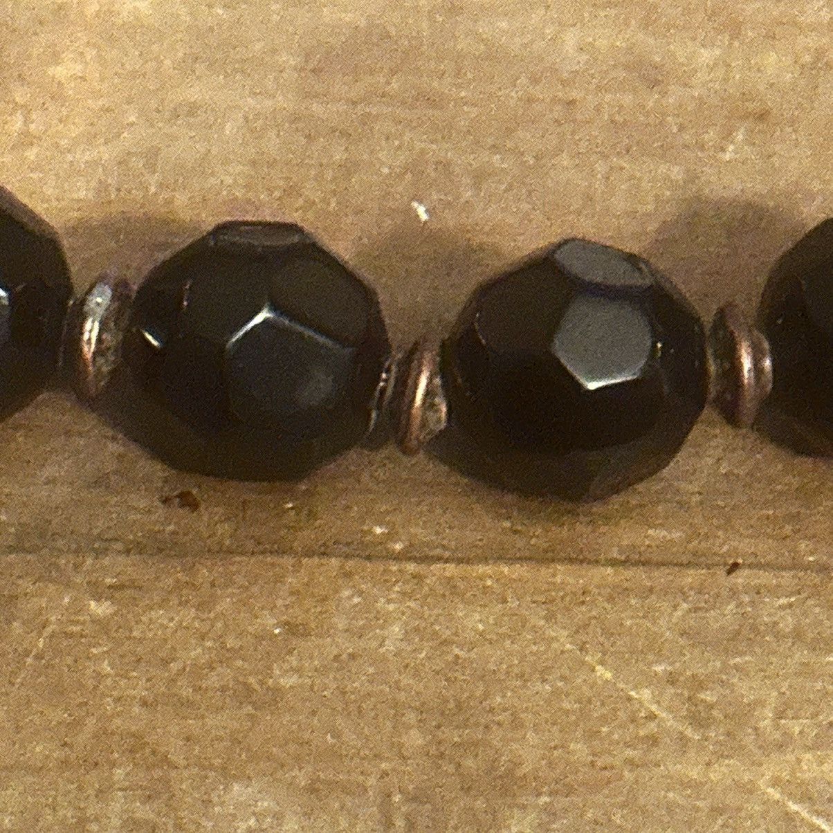 Vintage Vintage graduated black faceted glass bead necklace Size ONE SIZE - 3 Thumbnail