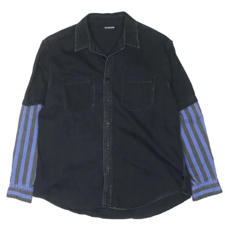 Balenciaga Balenciaga Striped Collar Long Sleeve Jacket 0079-2507 Size US M / EU 48-50 / 2 - 1 Thumbnail