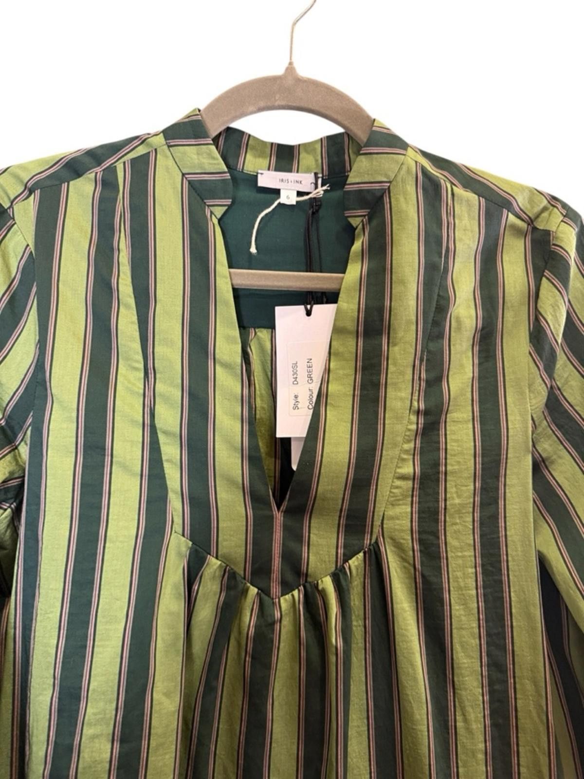 Other Iris & Ink Women’s Retro Stripe Minimalist Shirt Dress sz 6 Size M / US 6-8 / IT 42-44 - 3 Thumbnail