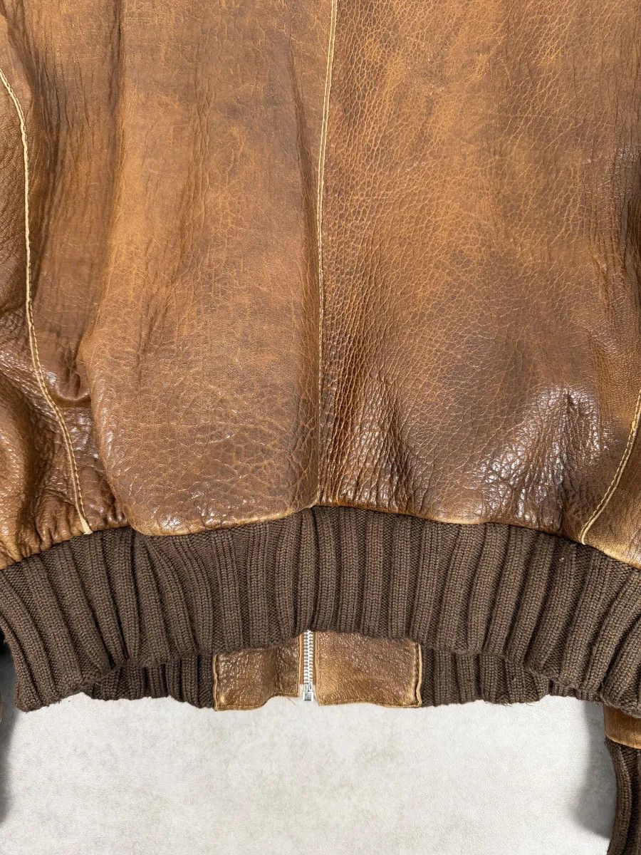Loewe 2000s Loewe Brown Eroded Grained Premium Leather Bomber Jacket Size US M / EU 48-50 / 2 - 5 Thumbnail