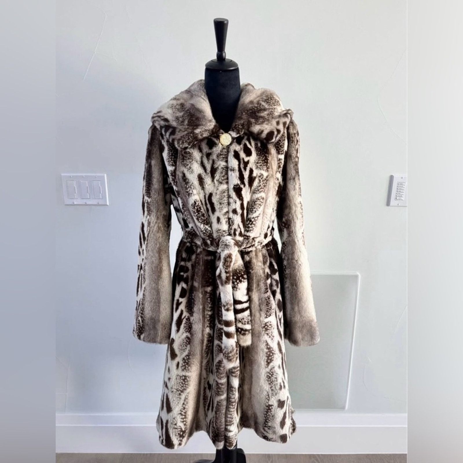 Other New Y2K Elegant Animal Print Mink Fur Coat size S Size S / US 4 / IT 40 - 1 Thumbnail
