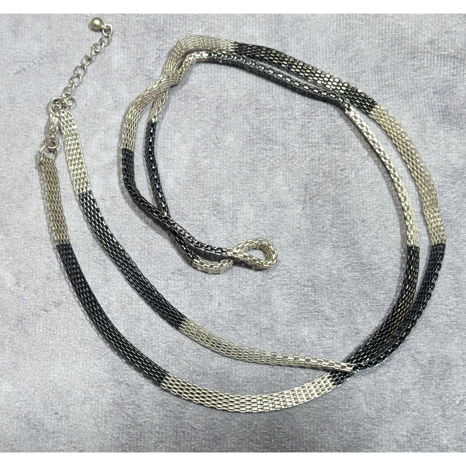 Other Funky Alt Black And Silver Mesh Chain Necklace Size ONE SIZE - 7 Thumbnail