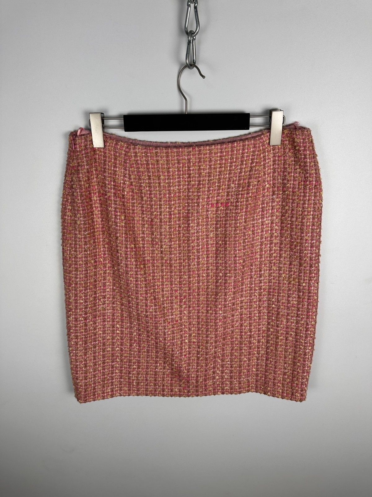 Escada Escada Tweed Skirt Check Wool Pink Size 44 Size 30" / US 8 / IT 44 - 4 Thumbnail
