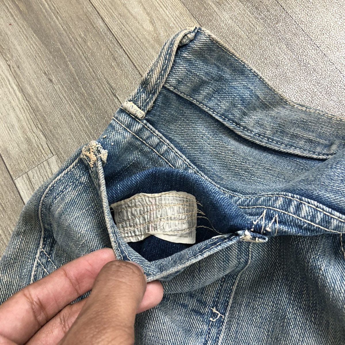 Sugar Cane 🇯🇵90s Vintage Sugar Cane Selvedge Faded Jeans Japanese Brand Size US 30 / EU 46 - 20 Thumbnail