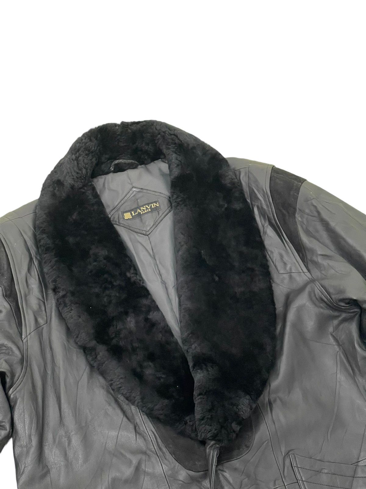 If Six Was Nine Vintage Lanvin Sheepskin Leather Jacket 3🟦 Size US L / EU 52-54 / 3 - 9 Thumbnail