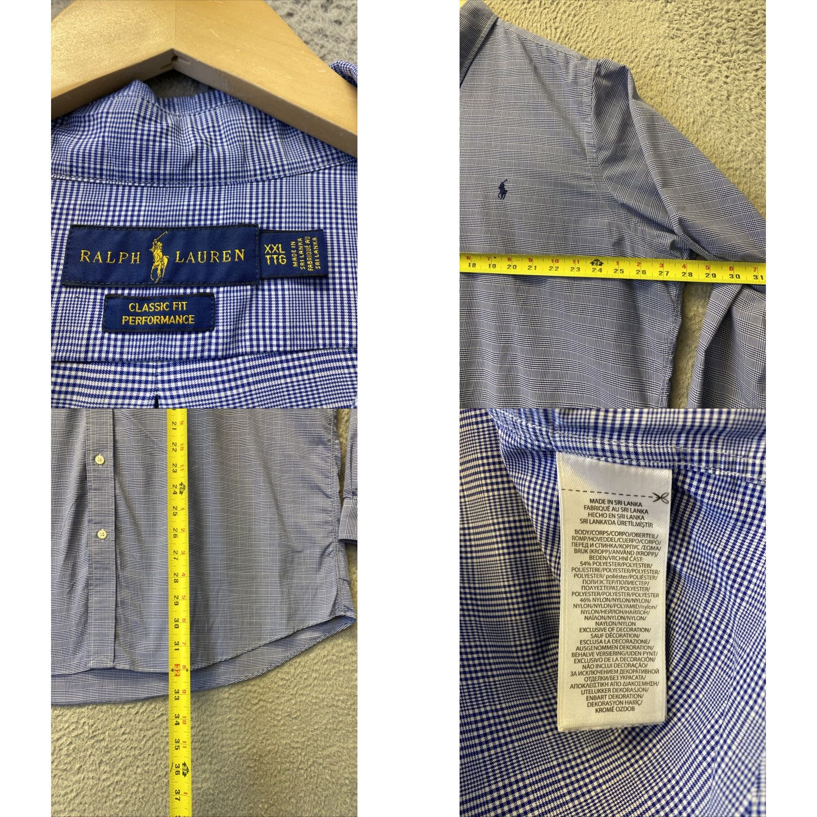 Ralph Lauren RALPH LAUREN Button-Down Shirt Mens XXL Blue Plaid Long Sleeve Classic Polo Pony Accent Size US XXL / EU 58 / 5 - 8 Thumbnail