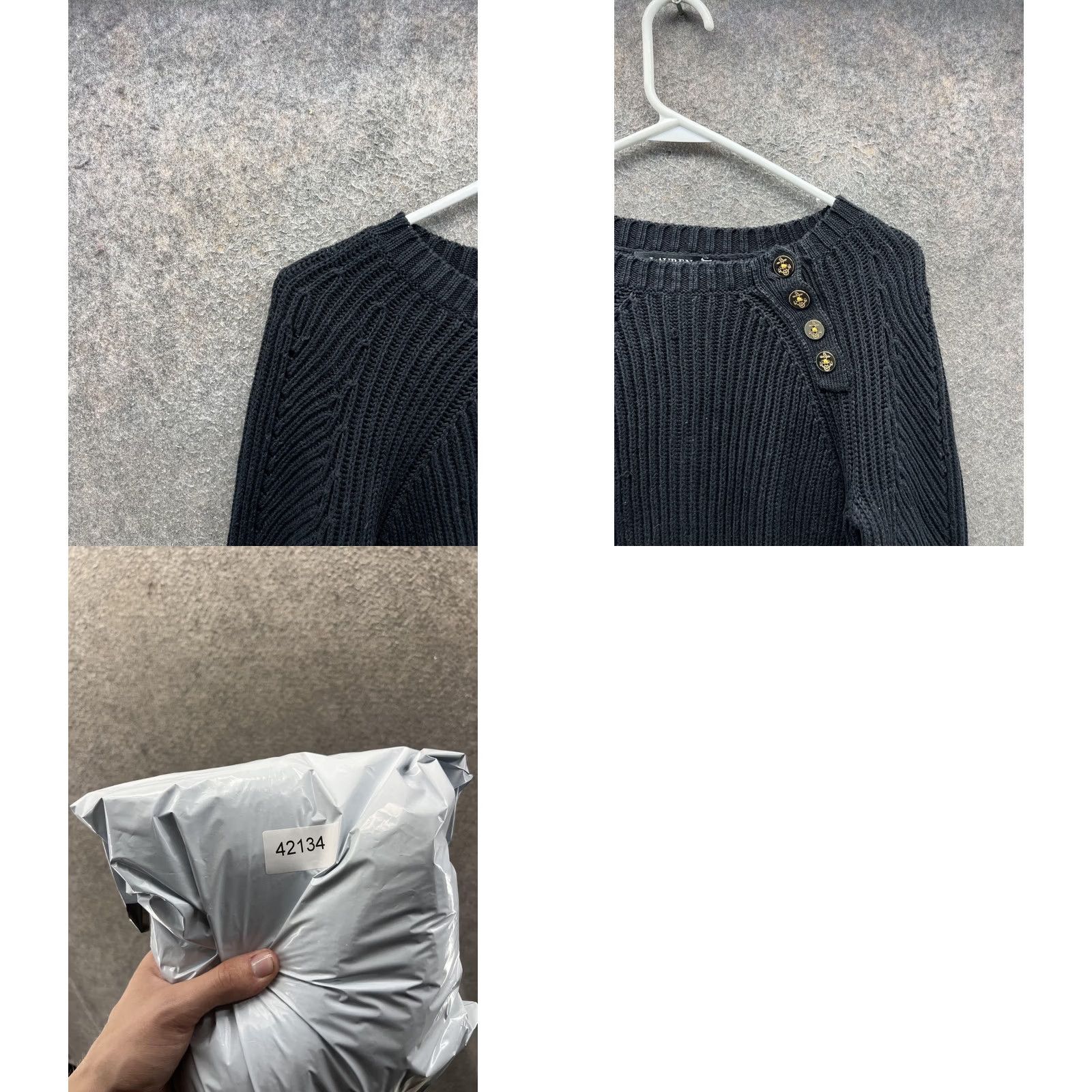 Ralph Lauren VINTAGE Lauren Ralph Lauren Sweater Womens Petite Small Black Raglan Shoulder Knit Crew Neck Pullover Winter Womens Size S / US 4 / IT 40 - 8 Thumbnail