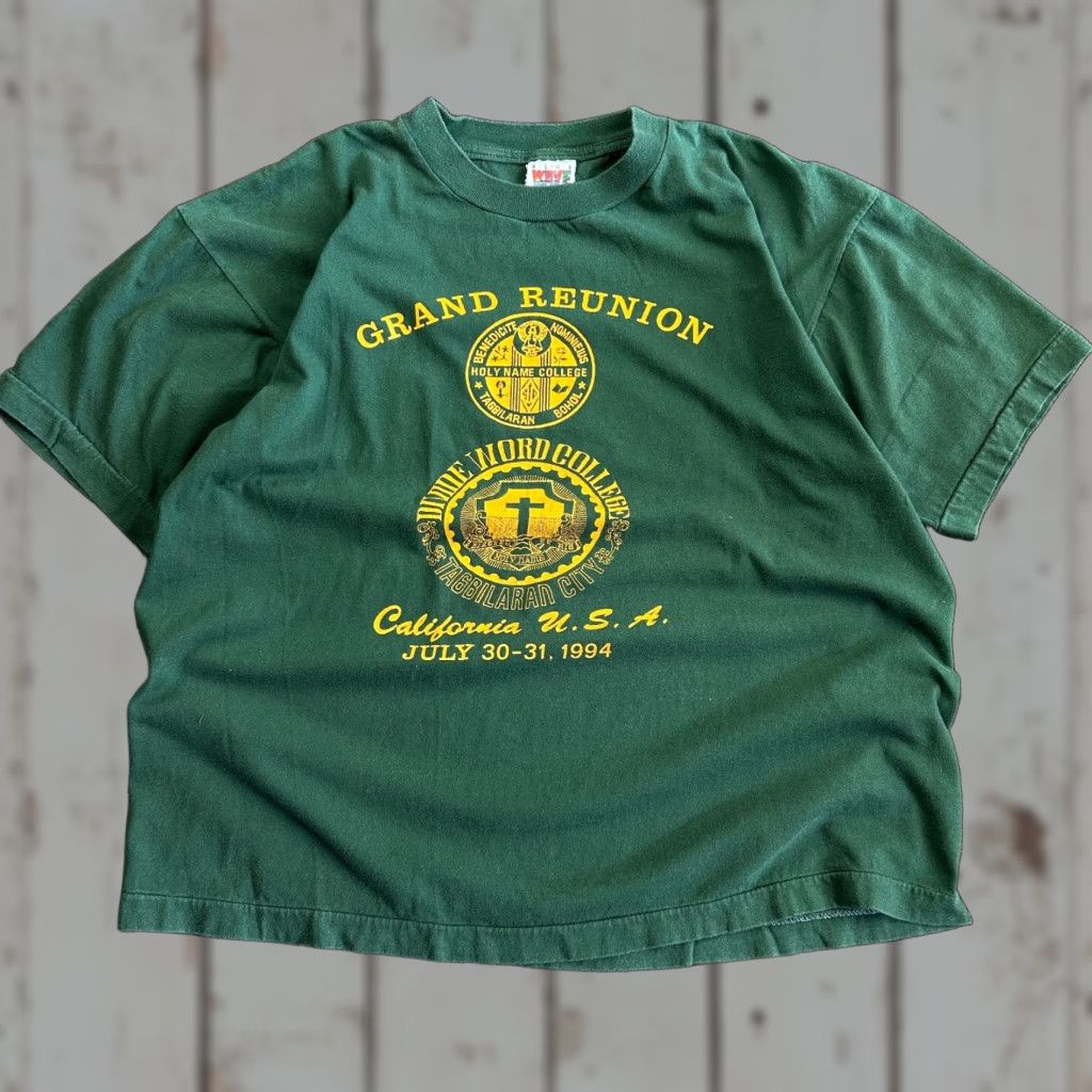 Vintage VINTAGE Blue Wave T-Shirt College Grand Reunion 90s Green XL Mens Short Sleeve Crew Neck Cotton Graphic Print Single Stitch Universal USA Size US XL / EU 56 / 4 - 1 Thumbnail