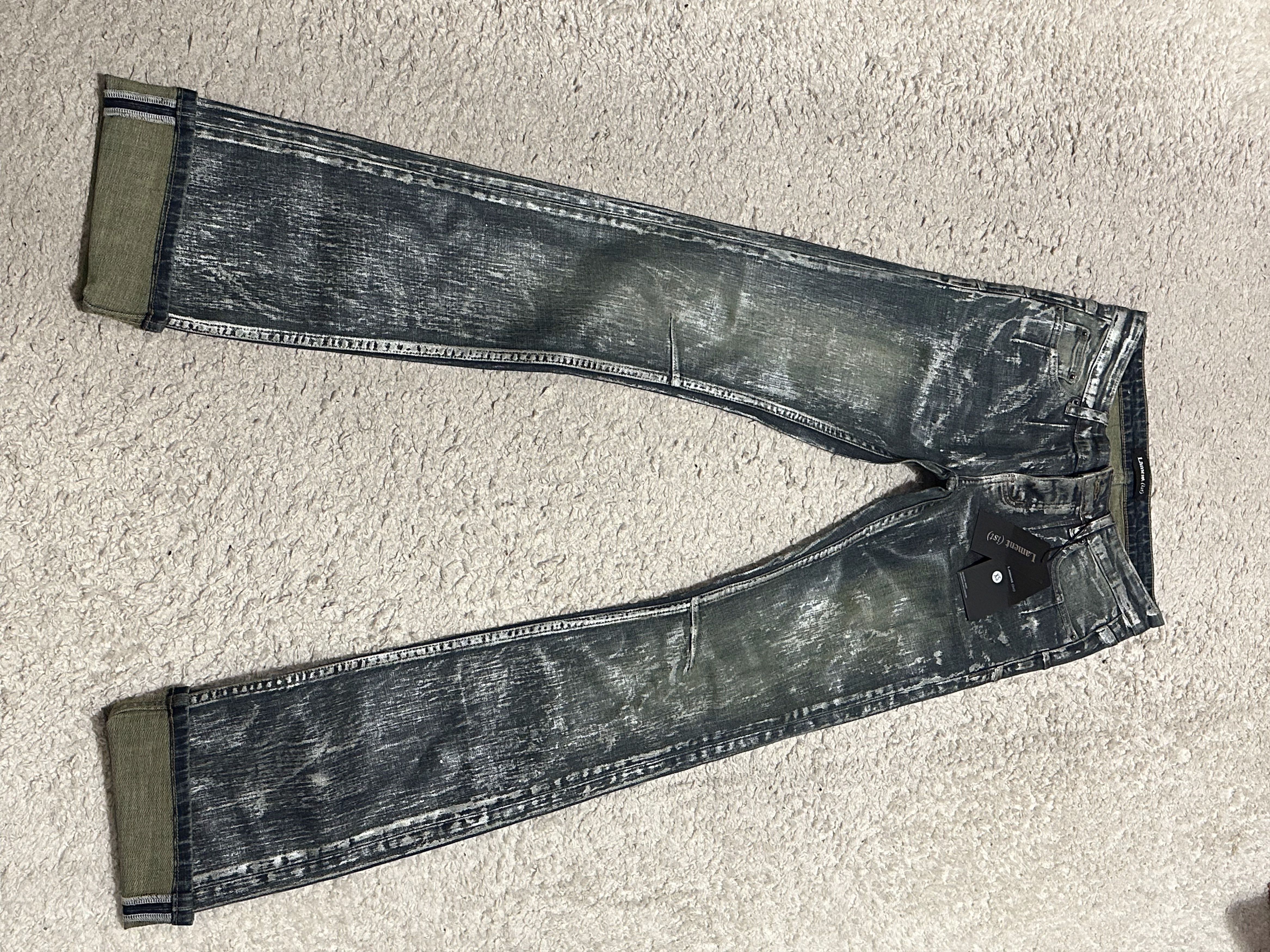 Other Lamentist - SKINNY BOOTCUT WAX WASHED JEANS IN INDIGO DENIM Size US 26 / EU 42 - 5 Thumbnail