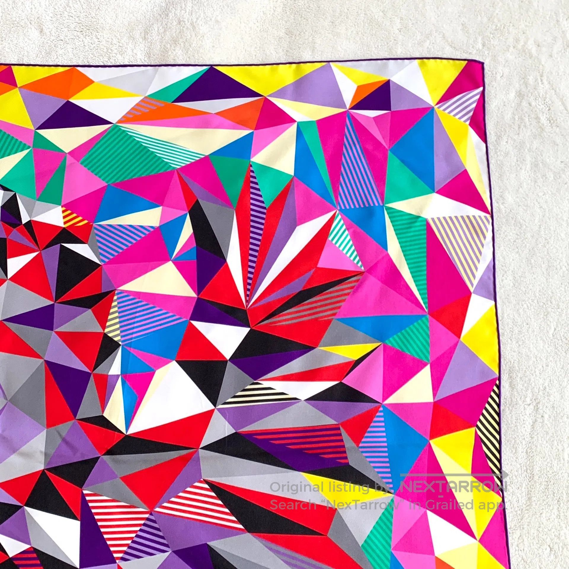 Hermes Hermes Colorful Diamond Cut Refraction Printed Silk Scarf| Size ONE SIZE - 4 Thumbnail