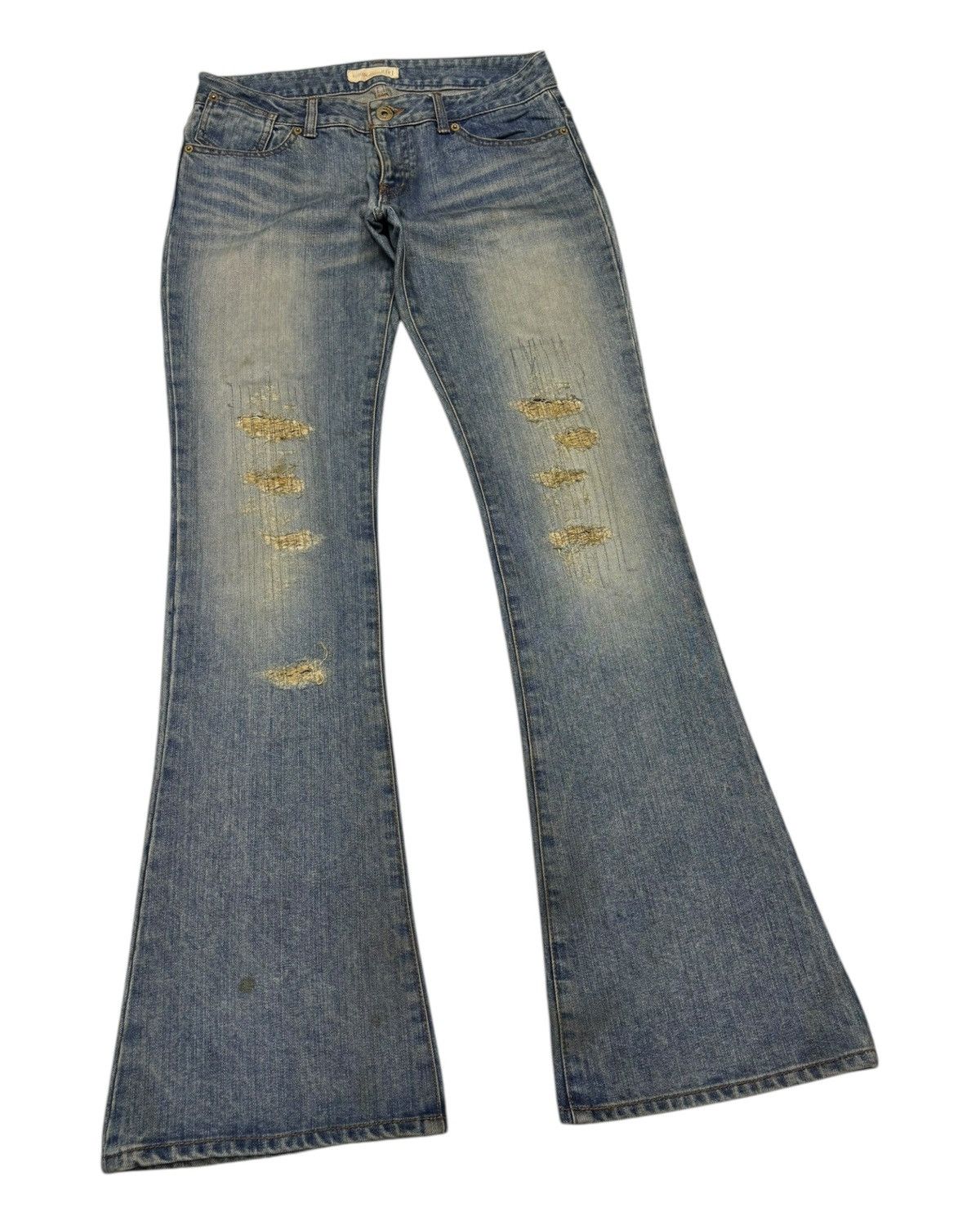 If Six Was Nine Flare Jeans Vintage Japanese Tommy Girl Distressed Bootcut Size 29" - 3 Thumbnail