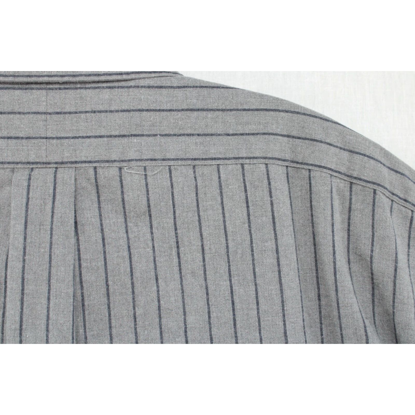 Polo Ralph Lauren VINTAGE Polo Ralph Lauren Blake Shirt Men's XL Gray Heavy Cotton Button-Up Long Sleeve Collared Striped Poney Logo 90s Designer City Preppy Workwear Size US XL / EU 56 / 4 - 5 Thumbnail