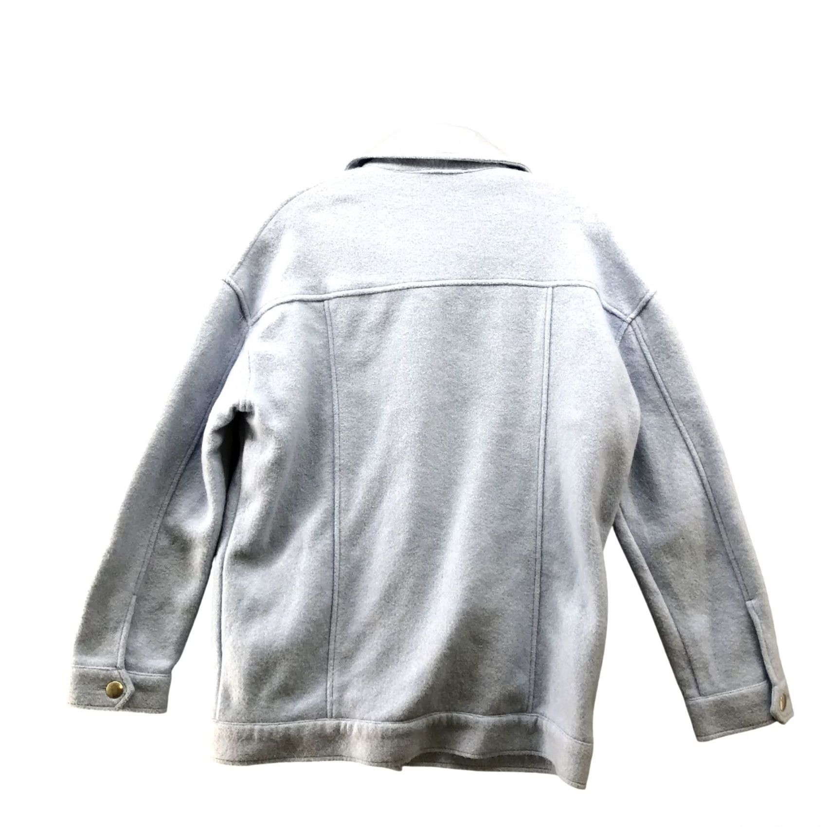Zara VINTAGE Zara Oversized Shacket Womens S Dusty Blue Wool Blend Chore Jacket Soft Thick Size S / US 4 / IT 40 - 2 Thumbnail