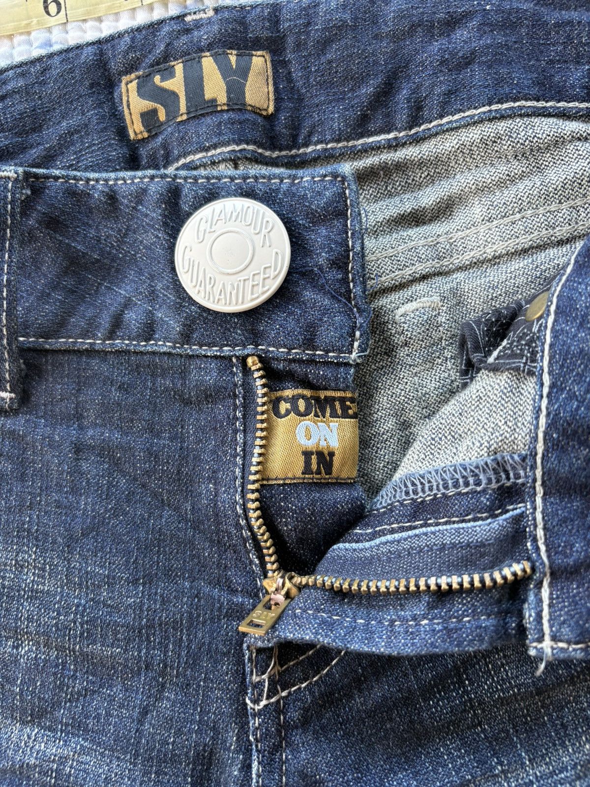 SLY Japanese SLY Glamour Guarented Streetwear Flared Denim Size US 31 - 14 Thumbnail
