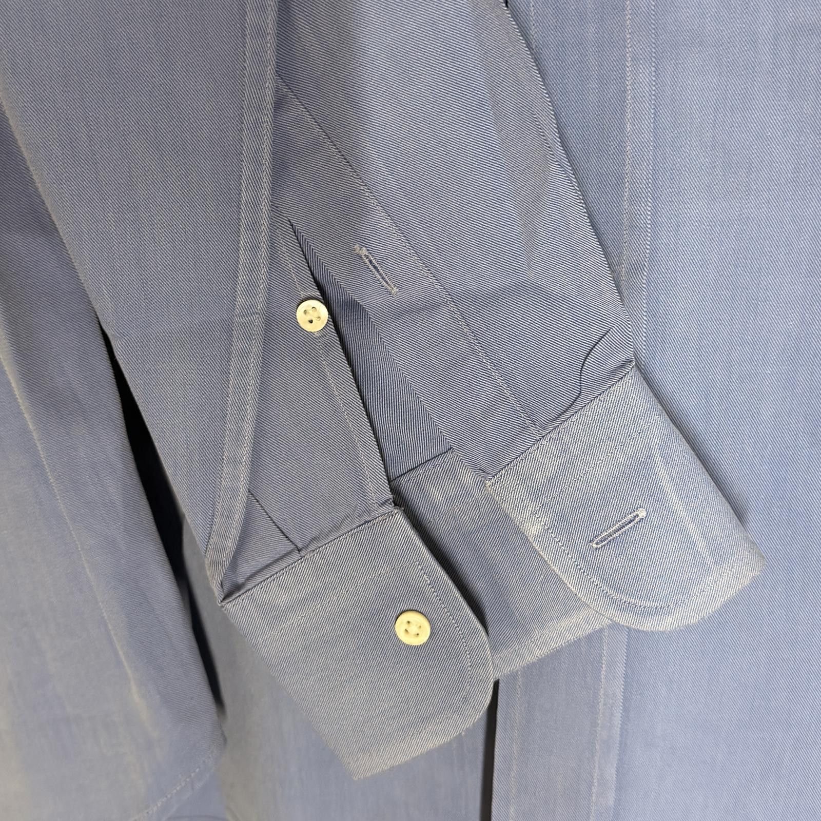 Ermenegildo Zegna Ermenegildo Zegna Light Blue Dress Shirt Long Sleeve 18 / 40 Size 48R - 3 Thumbnail