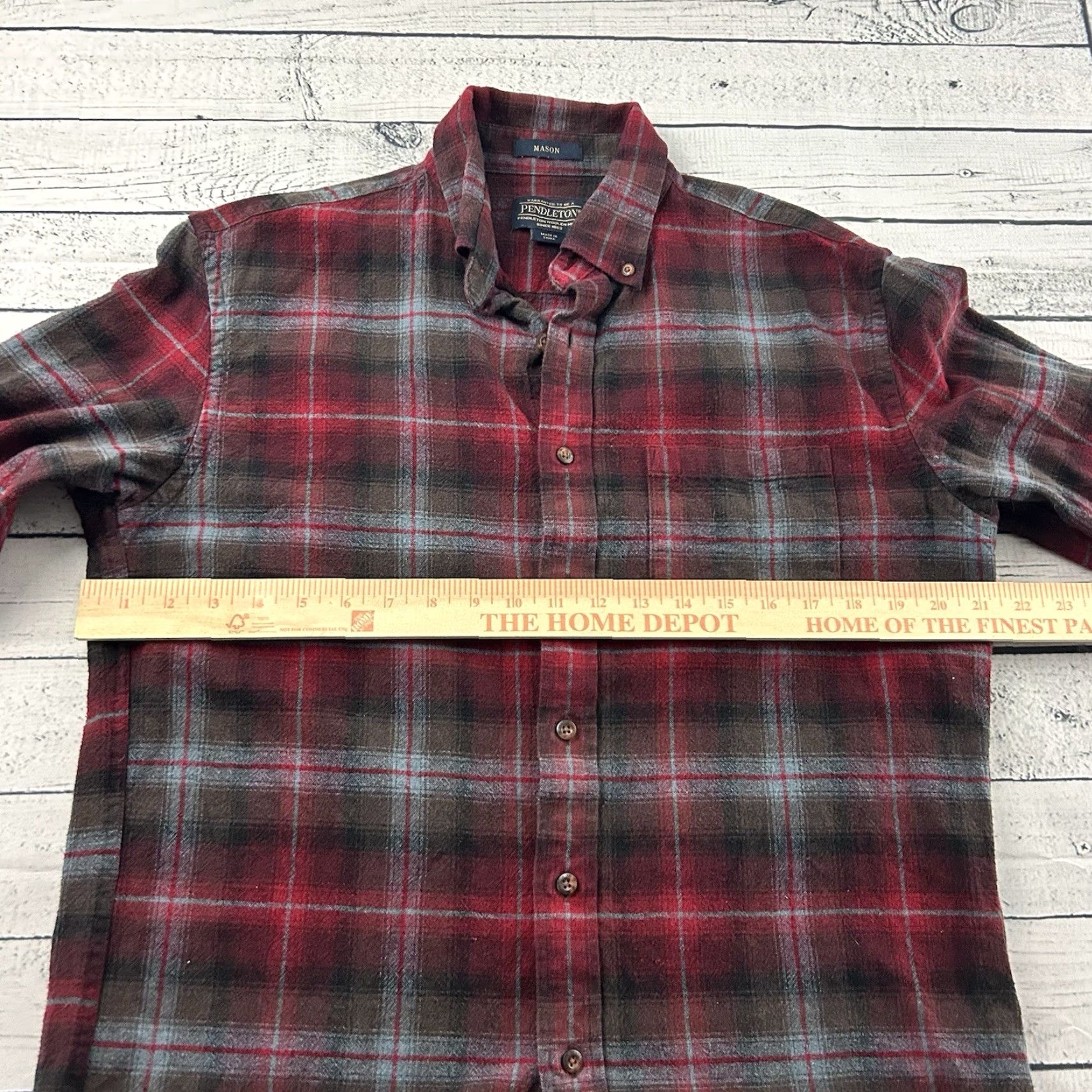 Pendleton Pendleton Button-Up Shirt Men Long Sleeve Plaid Flannel Red Gray M Size US M / EU 48-50 / 2 - 4 Thumbnail