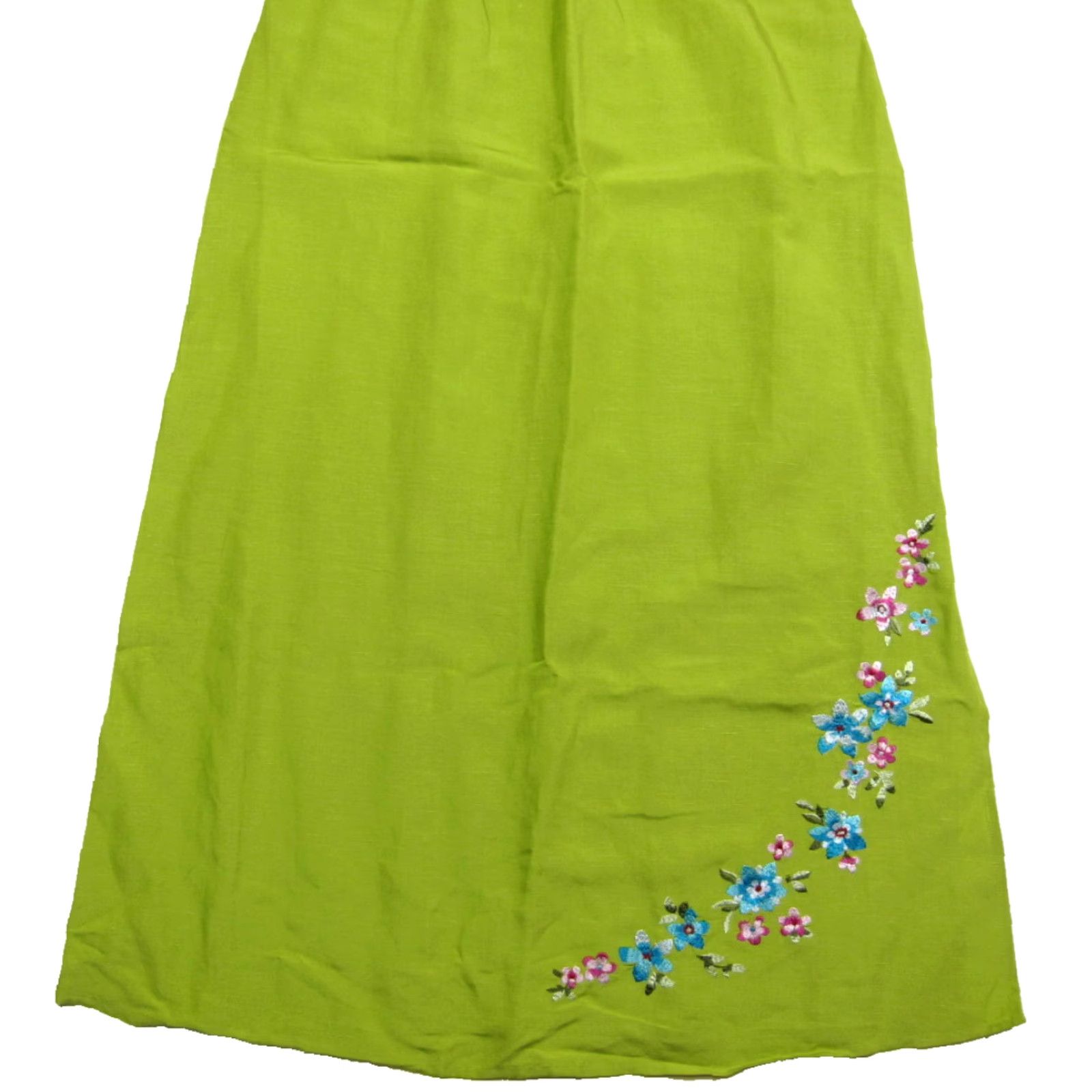 Coldwater Creek Coldwater Creek Tunic Dress Women P8 Embroidered Linen Floral Green Sleeveless Round Neck 36" Bust 50" Length P8 Size M / US 6-8 / IT 42-44 - 5 Thumbnail