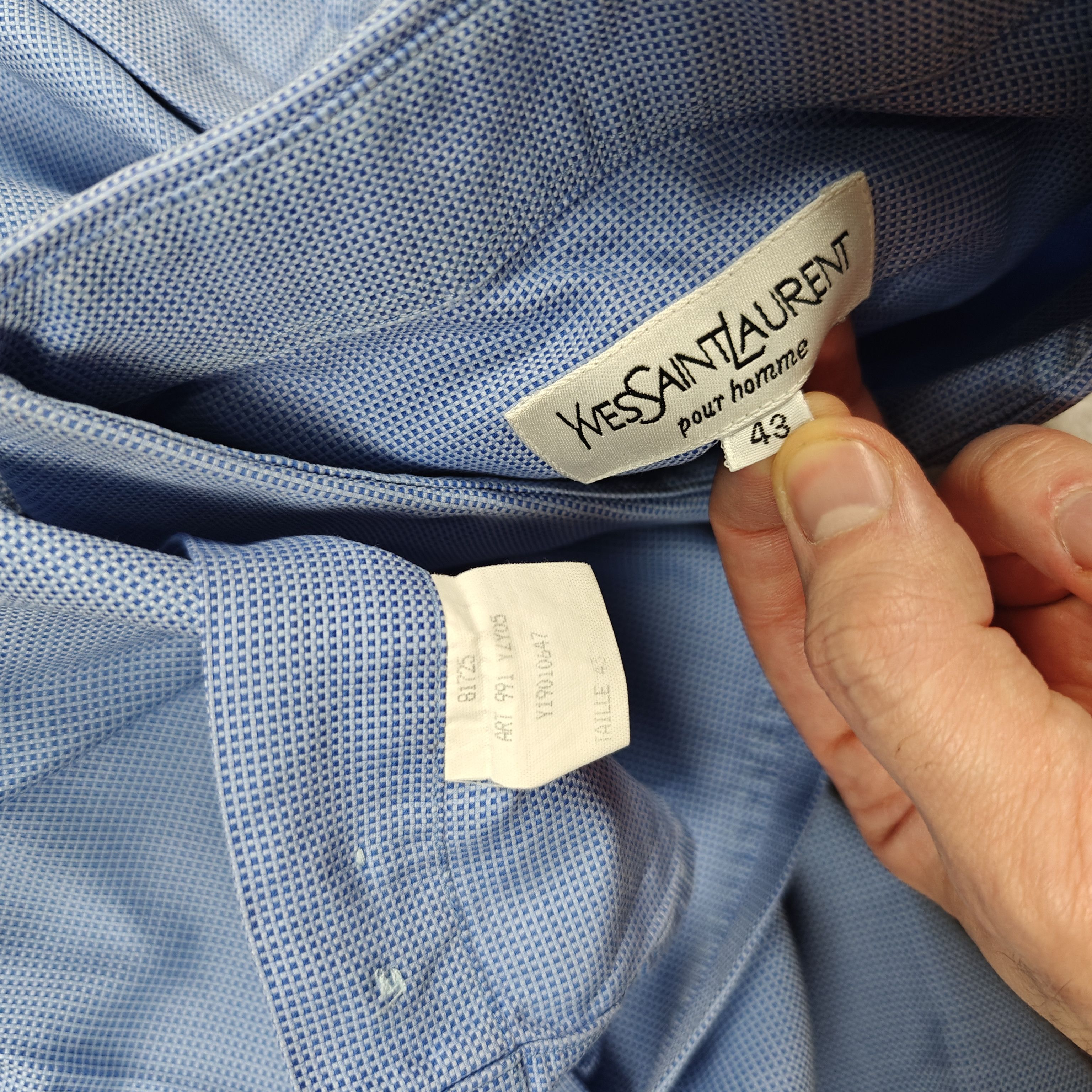 Yves Saint Laurent Yves Saint Laurent Shirt Blue Check YSL size 43 (XL) Size US XL / EU 56 / 4 - 7 Thumbnail