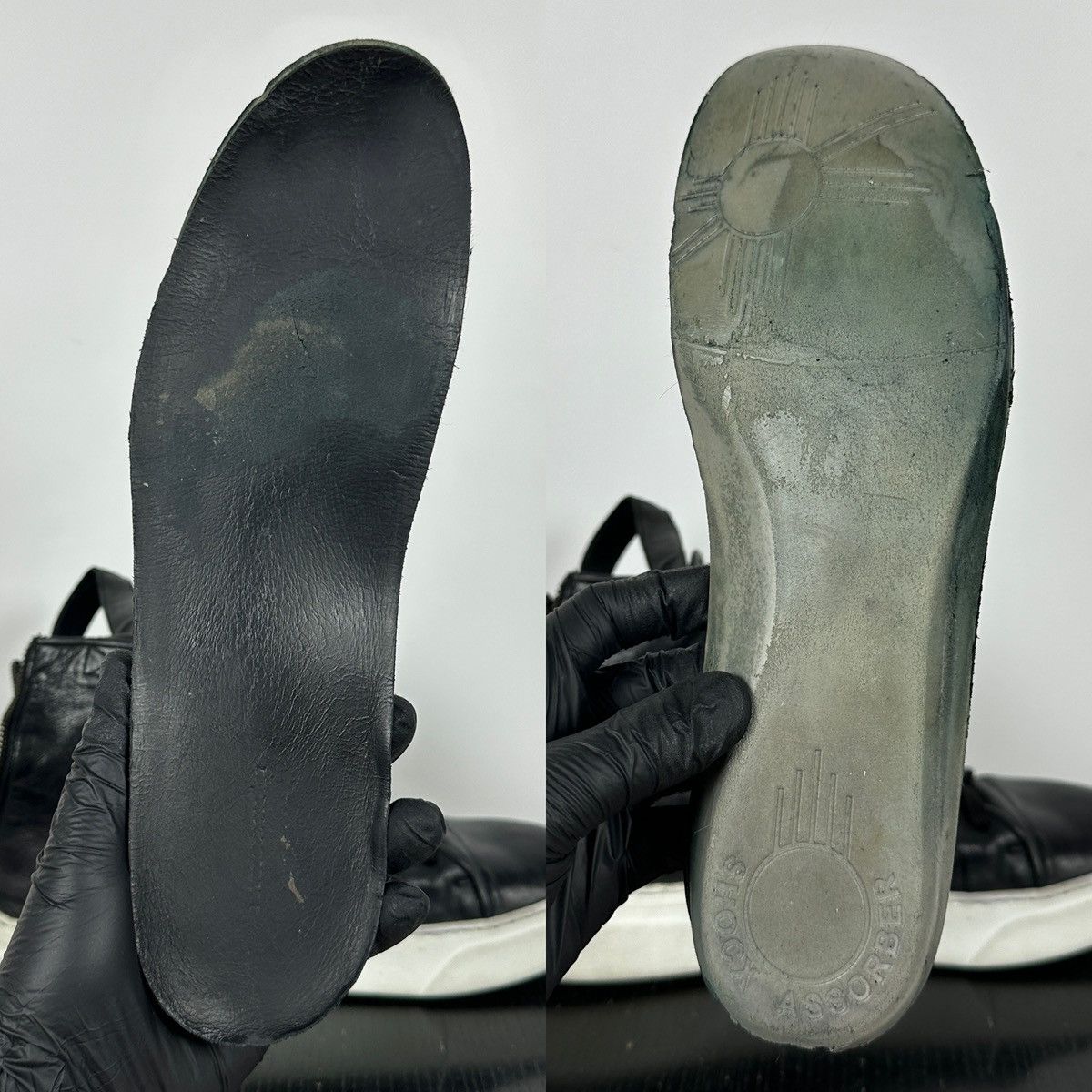 Masnada Masnada Black Leather Hi Top Sneakers Size US 12 / EU 45 - 25 Thumbnail