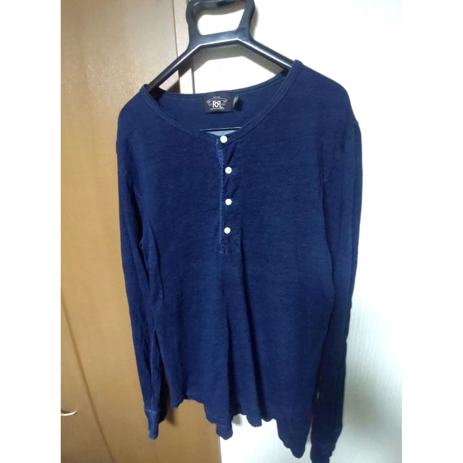Ralph Lauren RRL RALPH LAUREN HENLEY LONG SLEEVE SHIRT MEN NAVY COTTON SIZE M USED Size US M / EU 48-50 / 2 - 2 Thumbnail