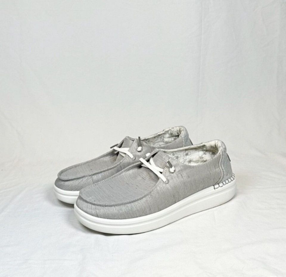 Other Hey Dude Womens Wendy Rise Lunar Rock Grey Canvas Loafers Size US 12 / IT 42 - 1 Thumbnail