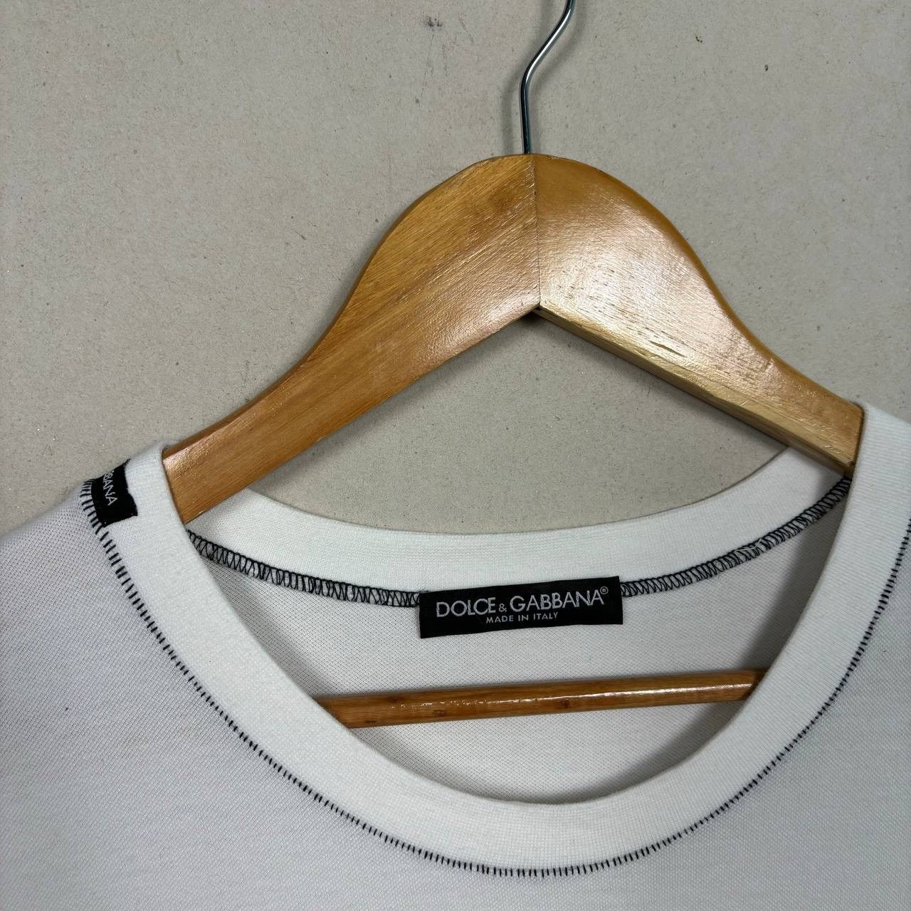 Dolce & Gabbana Dolce & Gabbana White Contrast Stitch Minimalist Tee Sz 54 Size US L / EU 52-54 / 3 - 4 Thumbnail
