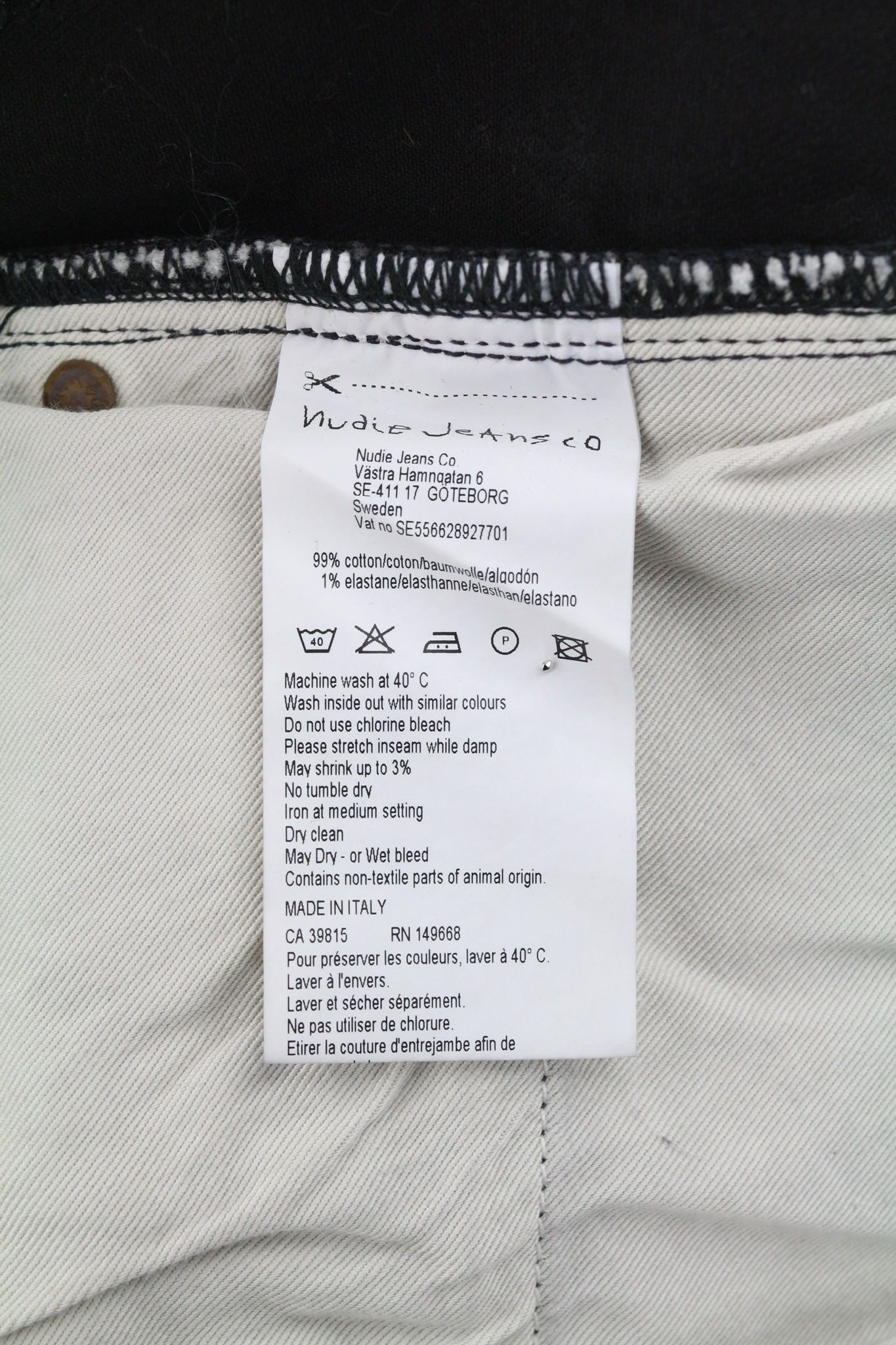 Nudie Jeans PIPE LED W30/L32 Grey Marble Organic Skinny Zip Fly 81912 Size US 30 / EU 46 - 6 Thumbnail