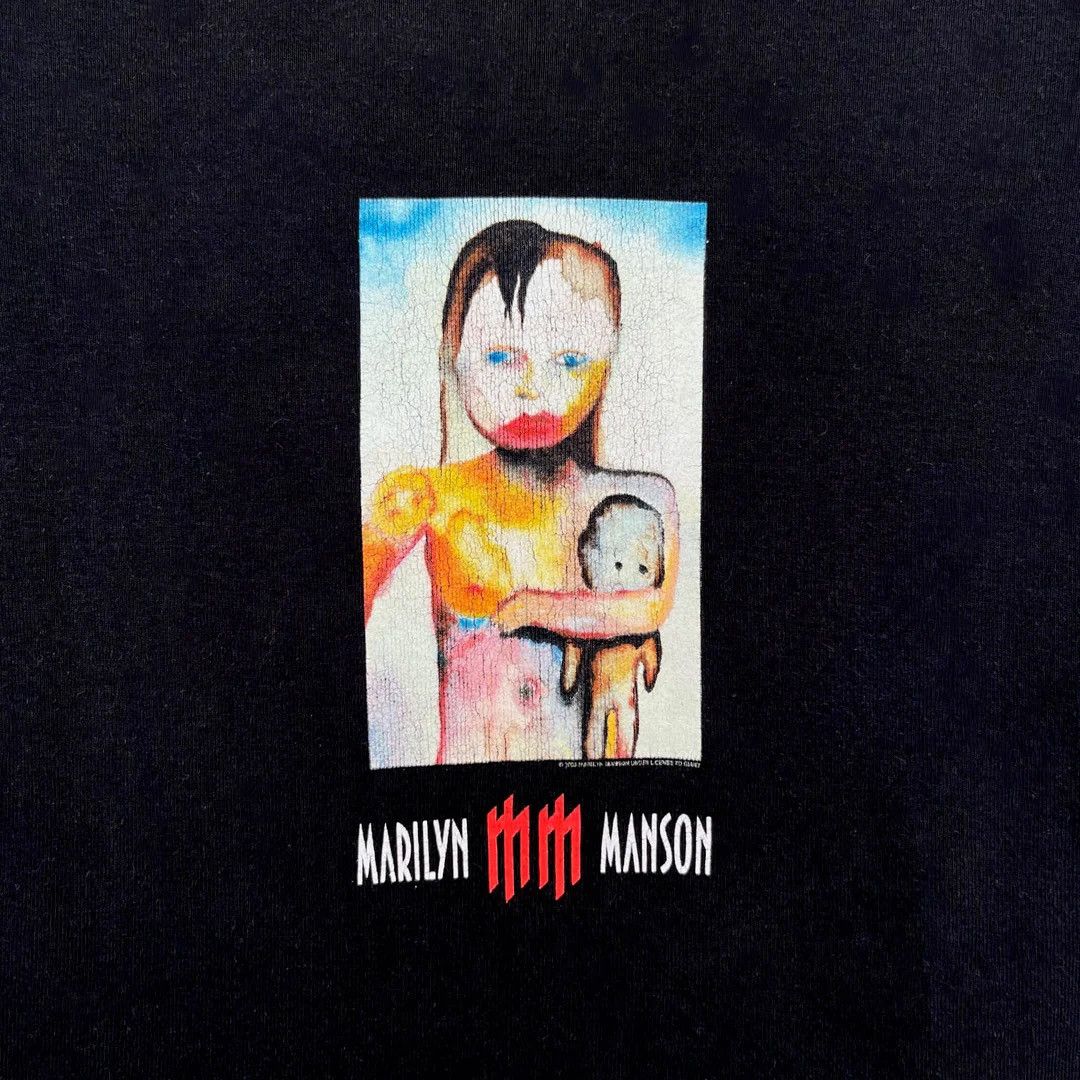 Marilyn Manson 2003 Vintage Golden Age Baby Girl Top Band Short Sleeve T Shirts