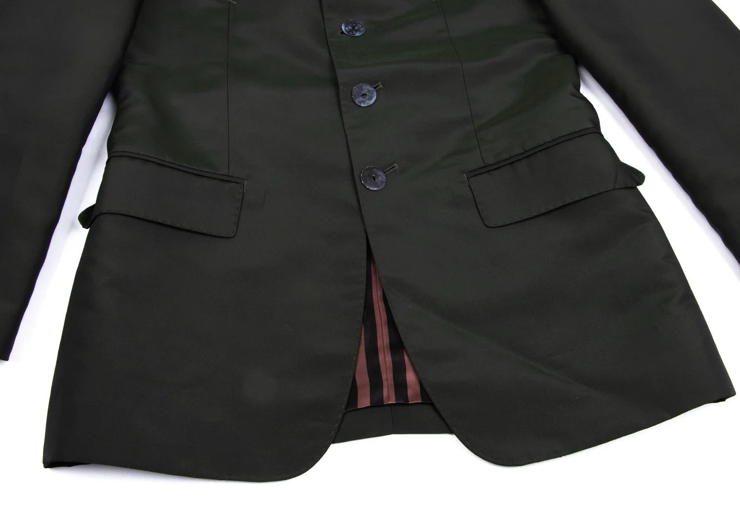 Jean Paul Gaultier Striped Lining Jacket in Deep Green Size 48 Size US M / EU 48-50 / 2 - 9 Thumbnail