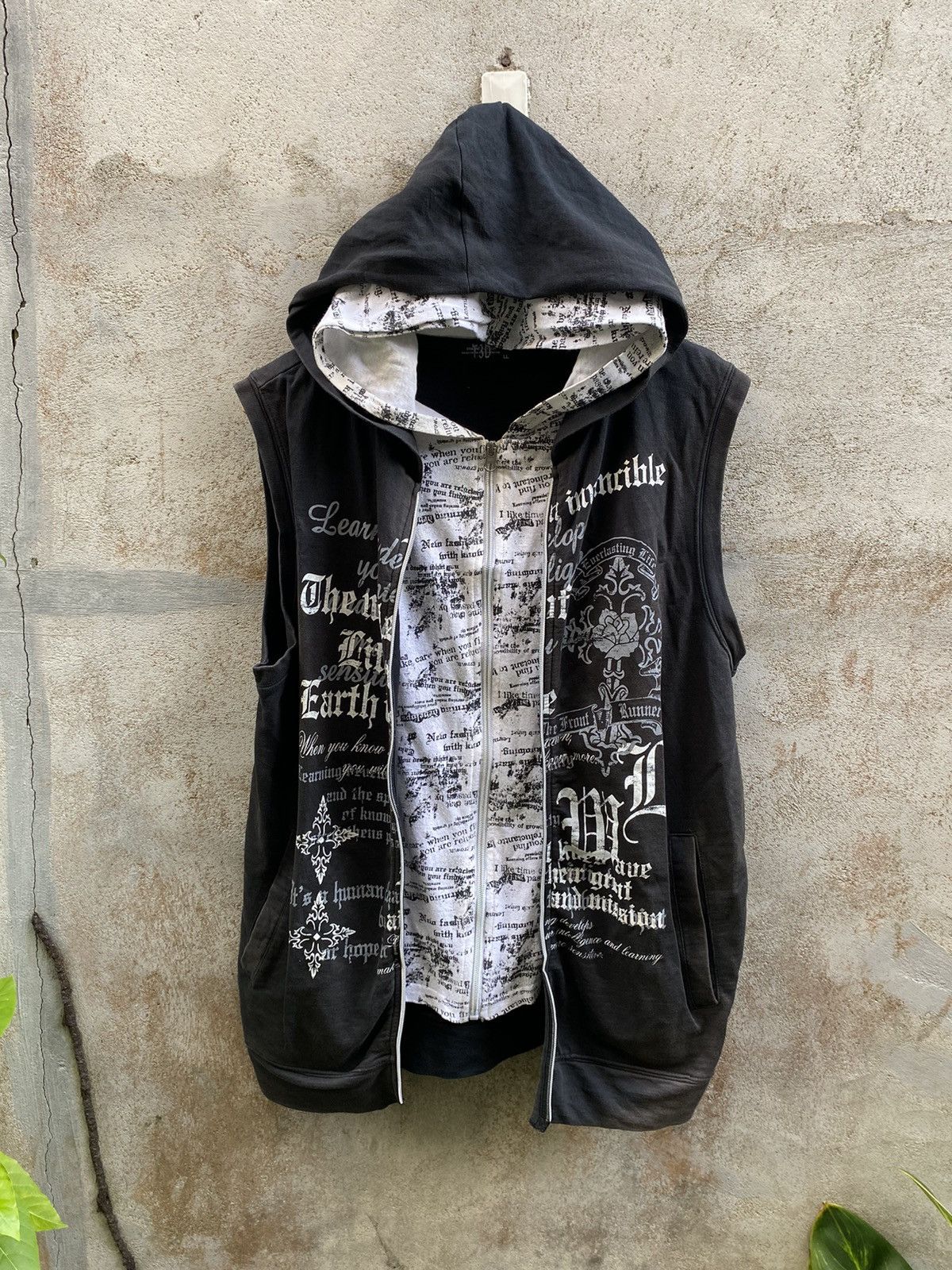 Triune Double Layer Zip Hoodie Poem Seditionaries