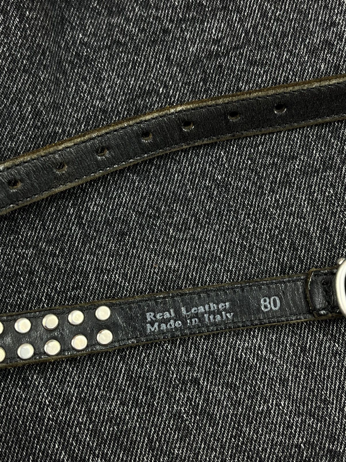 Maison Margiela Maison Margiela Rhinestone Studded Thin Leather Belt Black Size ONE SIZE - 7 Thumbnail