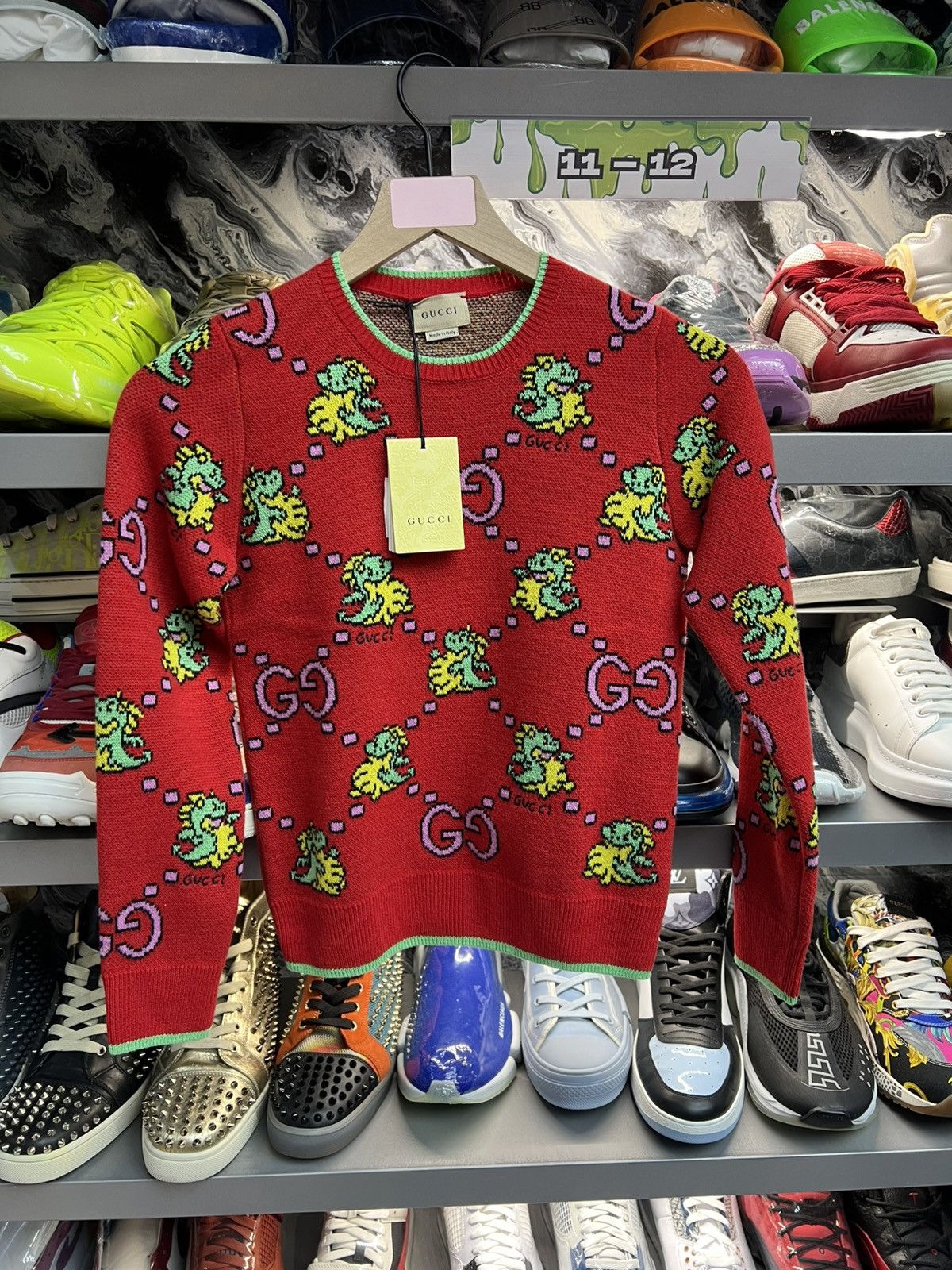 Gucci Gucci Wool Dinosaur Knit Sweater Size US XXS / EU 40 - 1 Thumbnail