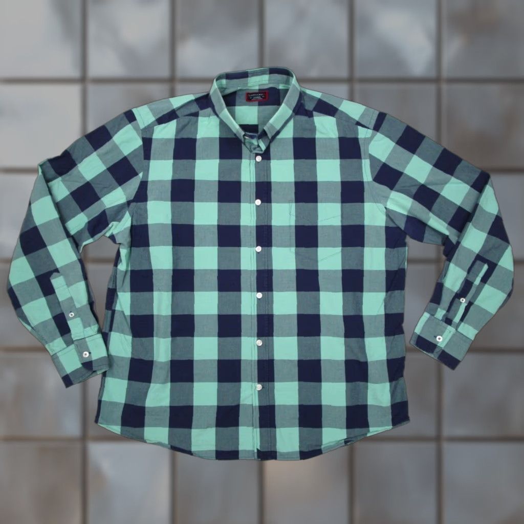 UNTUCKit UNTUCKit Shirt Mens XL Green Buffalo Plaid Button-Up Long Sleeve Casual 100% Cotton Bonarda Pocket Shirt - Made in Vietnam Mens Size US XL / EU 56 / 4 - 1 Thumbnail