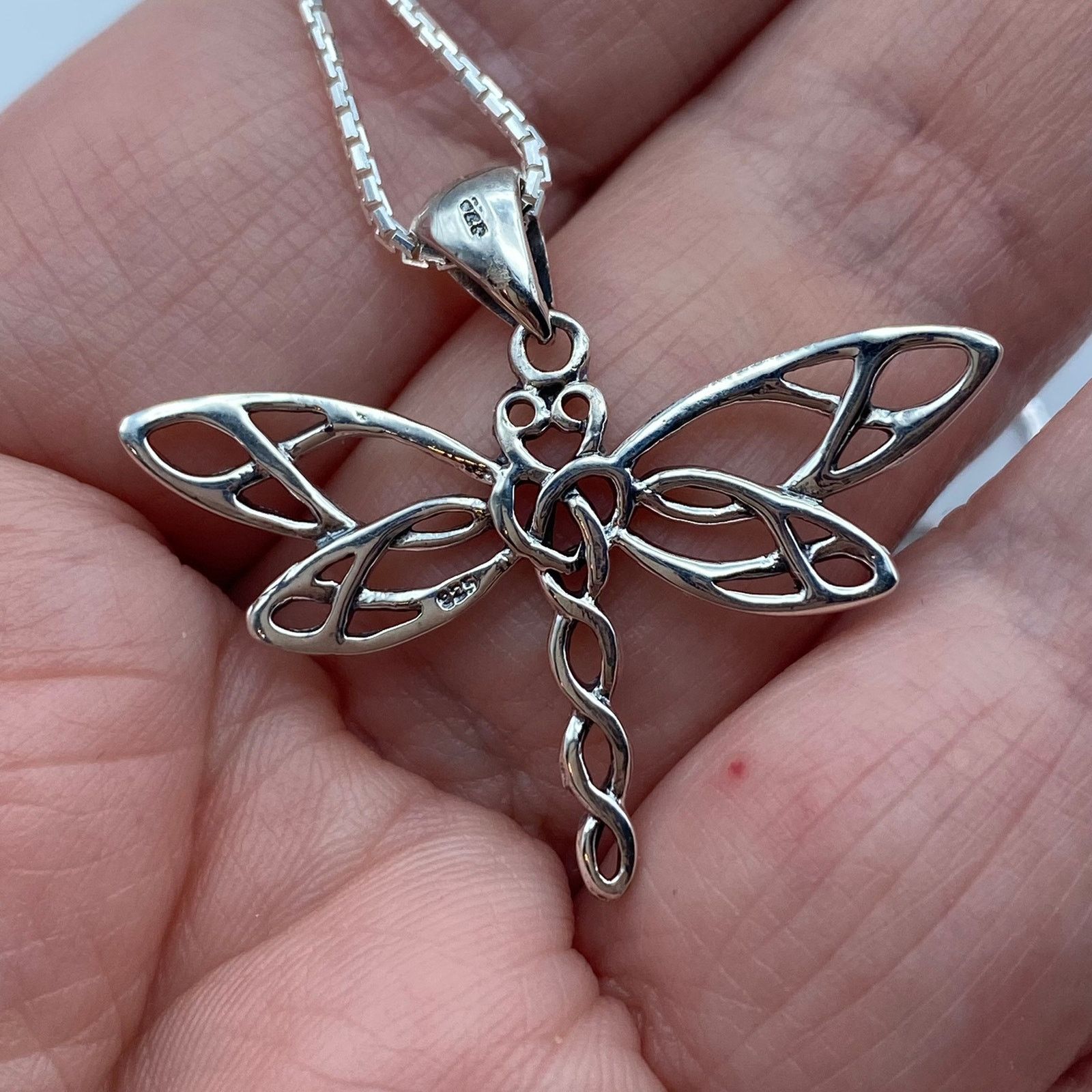 The Unbranded Brand Dragonfly Sterling Silver Necklace, Spiritual Size ONE SIZE - 6 Thumbnail