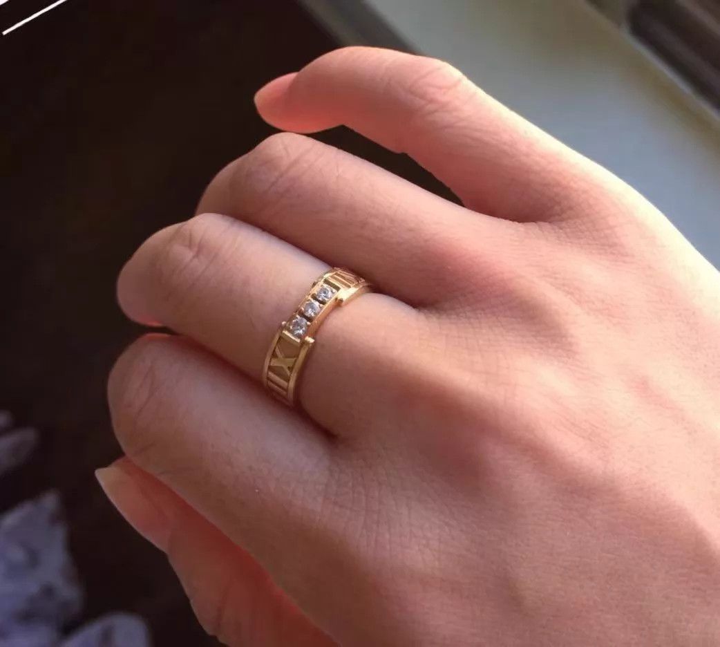 Tiffany & Co. Tiffany Roman III Diamond Rose Gold Ring Size 50 Size ONE SIZE - 8 Thumbnail