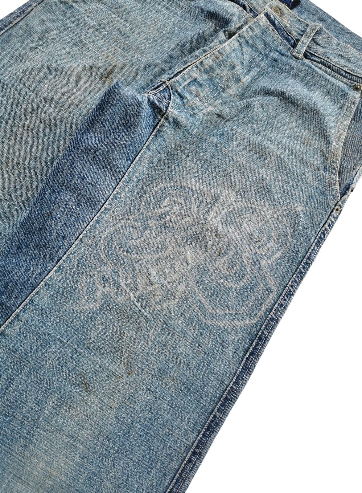 JNCO Alba Rosa Vintage Wide-Leg Baggy Washed Denim Jeans Size US 32 / EU 48 - 5 Thumbnail