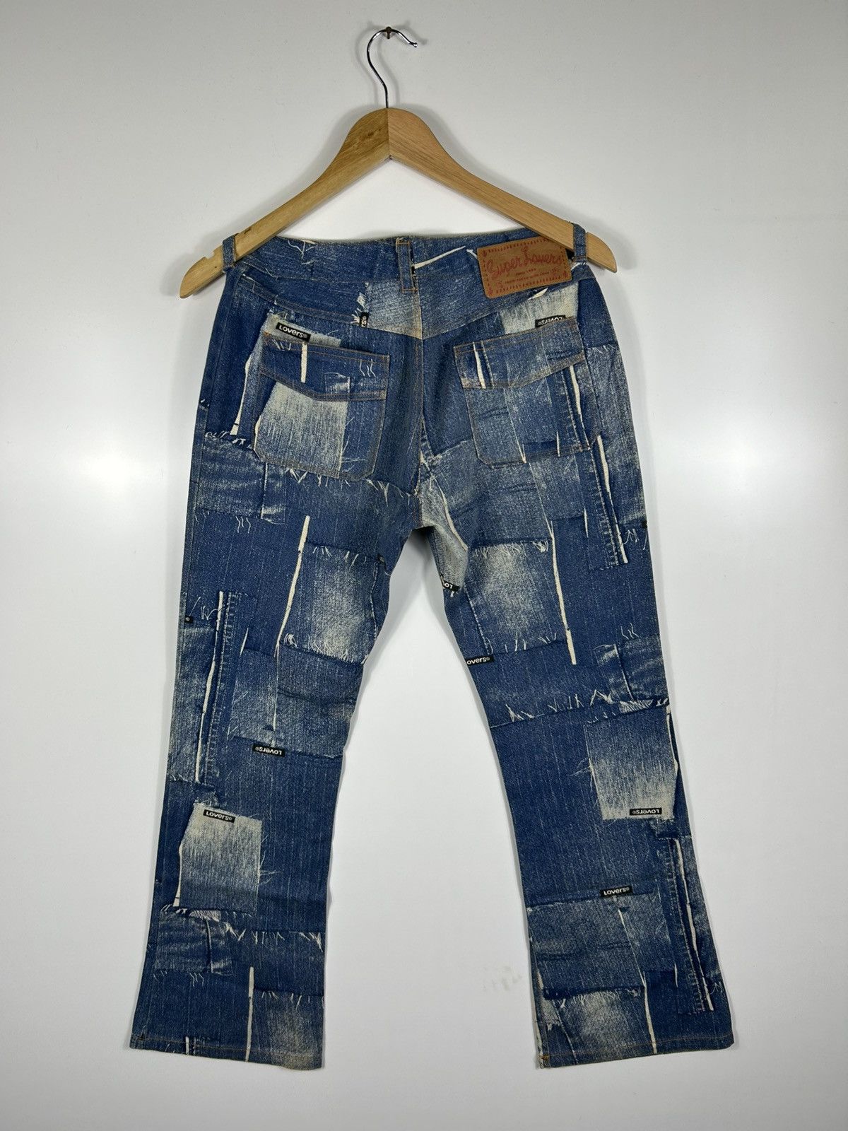 Super Lovers 🔥Vintage Y2K Super Lover Pacthwork Flared Denim Size 28" / US 6 / IT 42 - 14 Thumbnail