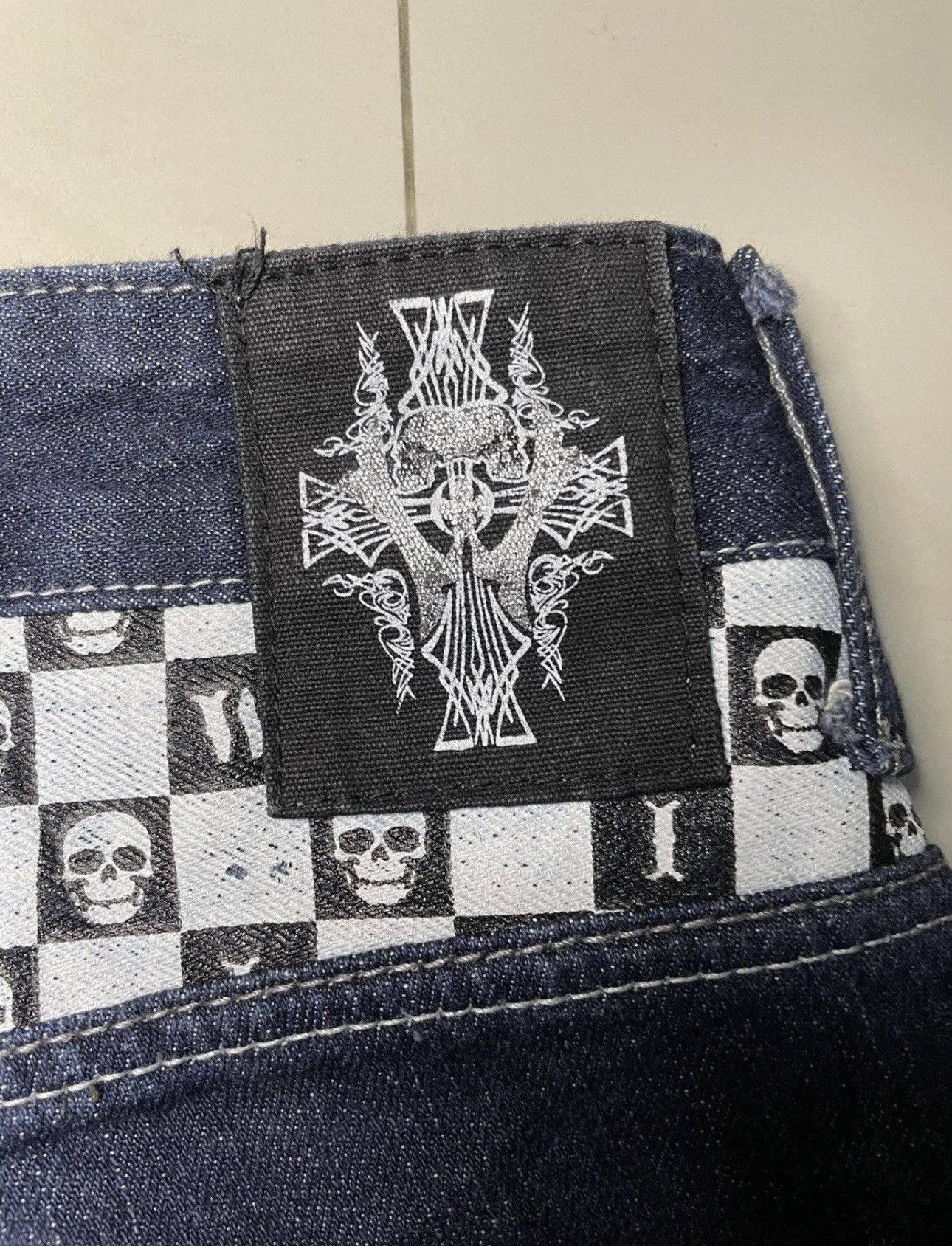 Japanese Brand Mild life skull jeans punk rock n roll Size US 33 - 6 Thumbnail