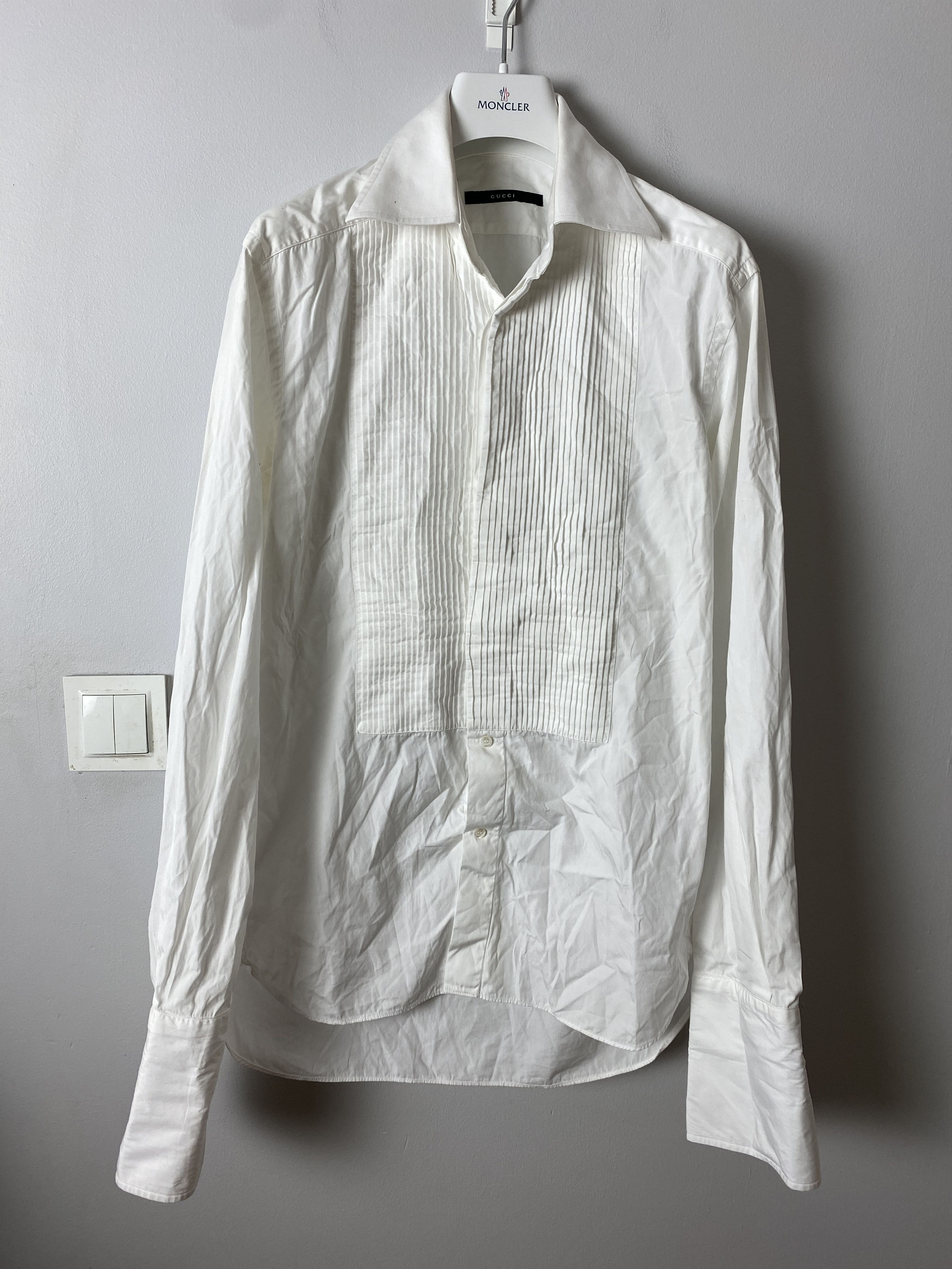 Gucci Gucci Cotton Pleated Tuxedo shirt formal Size US S / EU 44-46 / 1 - 1 Thumbnail