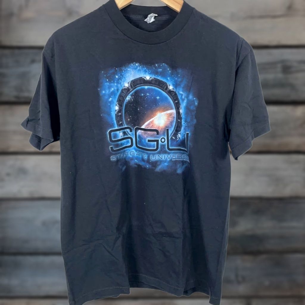 Vintage Stargate Universe T-Shirt Mens M Black 2009 Promo Sci-Fi Graphic Print Vintage: No (not included per rules) Size US M / EU 48-50 / 2 - 1 Thumbnail